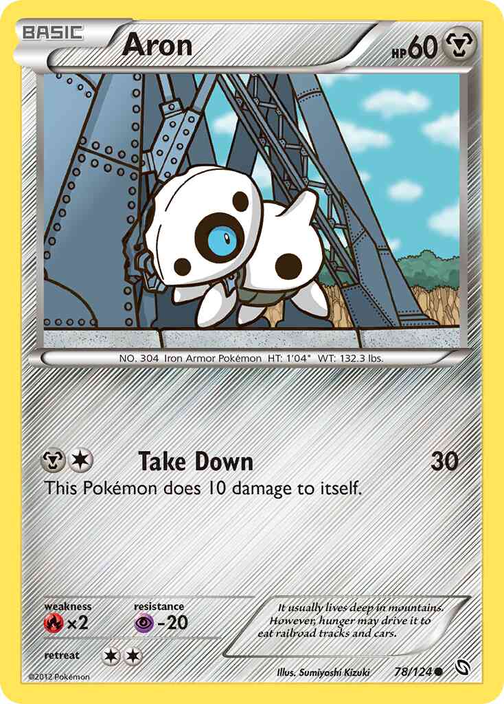 Common bw6-78 reverse – Pokémon Aron - 78/124 - Common [bw6-78] [Reverse Holo]
