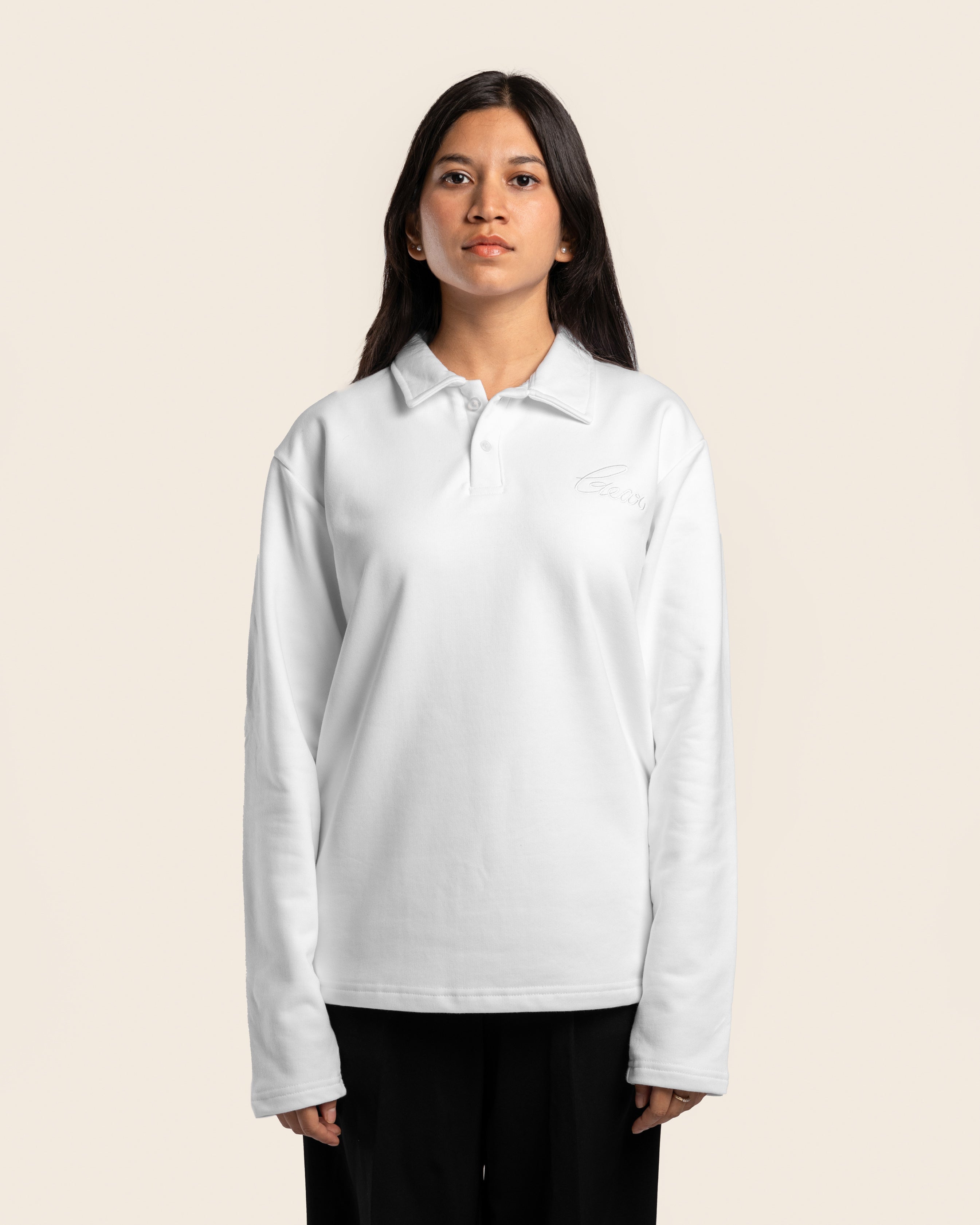 MNST GEAR Collared Polo In Santorini – White - view 2