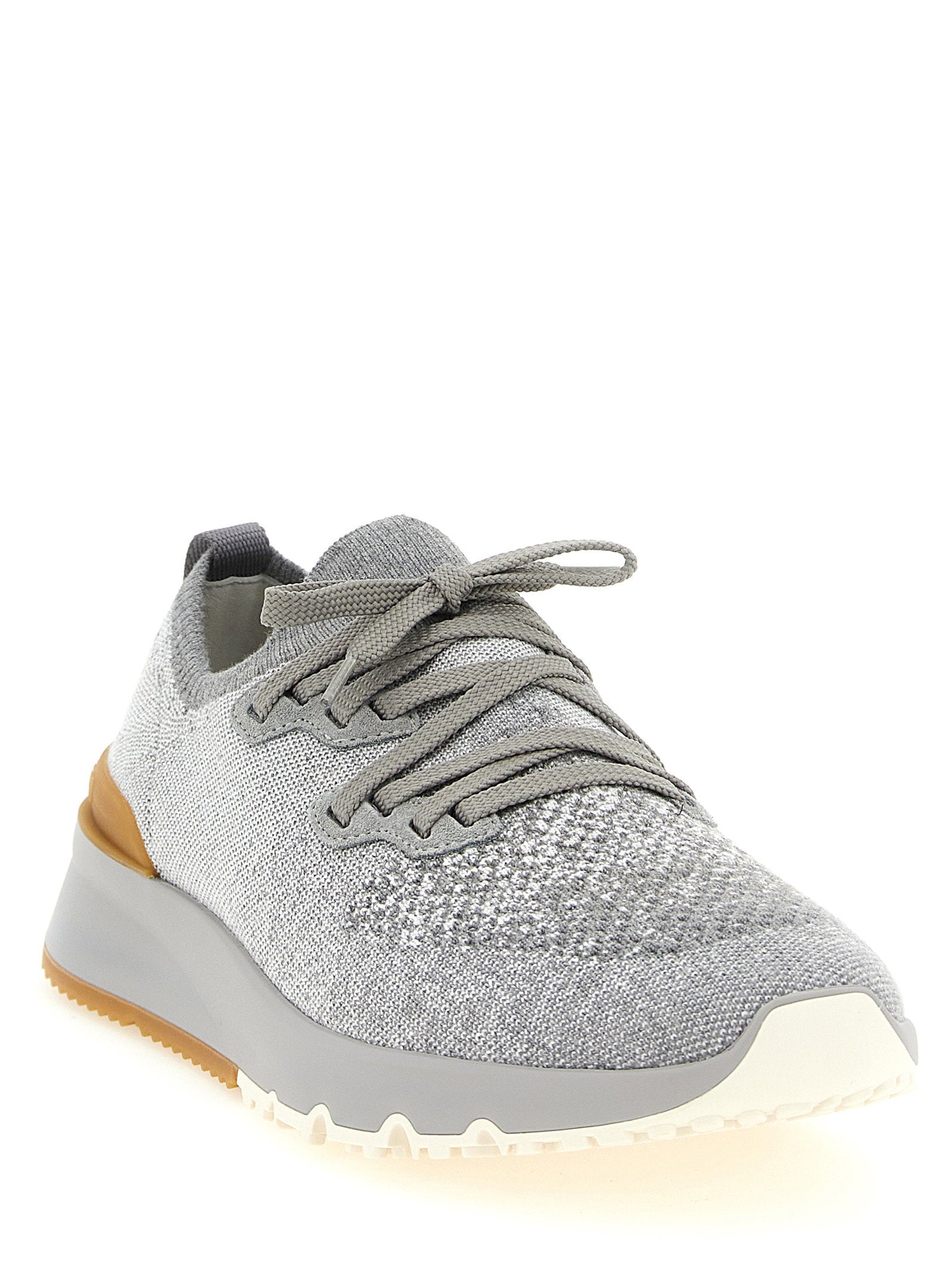 Brunello Cucinelli Knitted Sneakers – 89% co, 10% pa, 1% ea - view 2