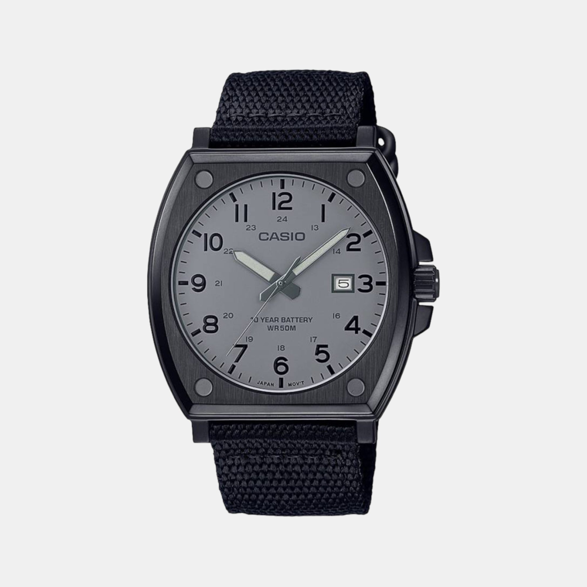 Casio Enticer Men Quartz Grey Dial Analog Fabric Watch A2123
