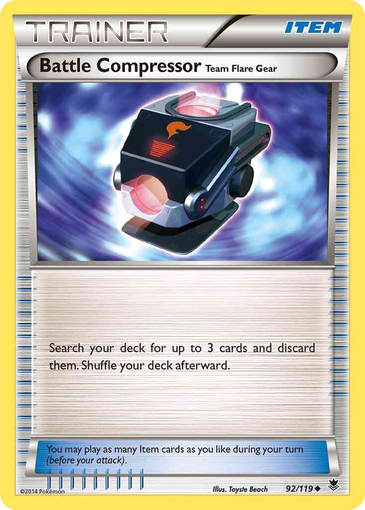 Pokémon Battle Compressor Team Flare Gear - 92/119 - Uncommon [xy4-92] [Reverse Holo]