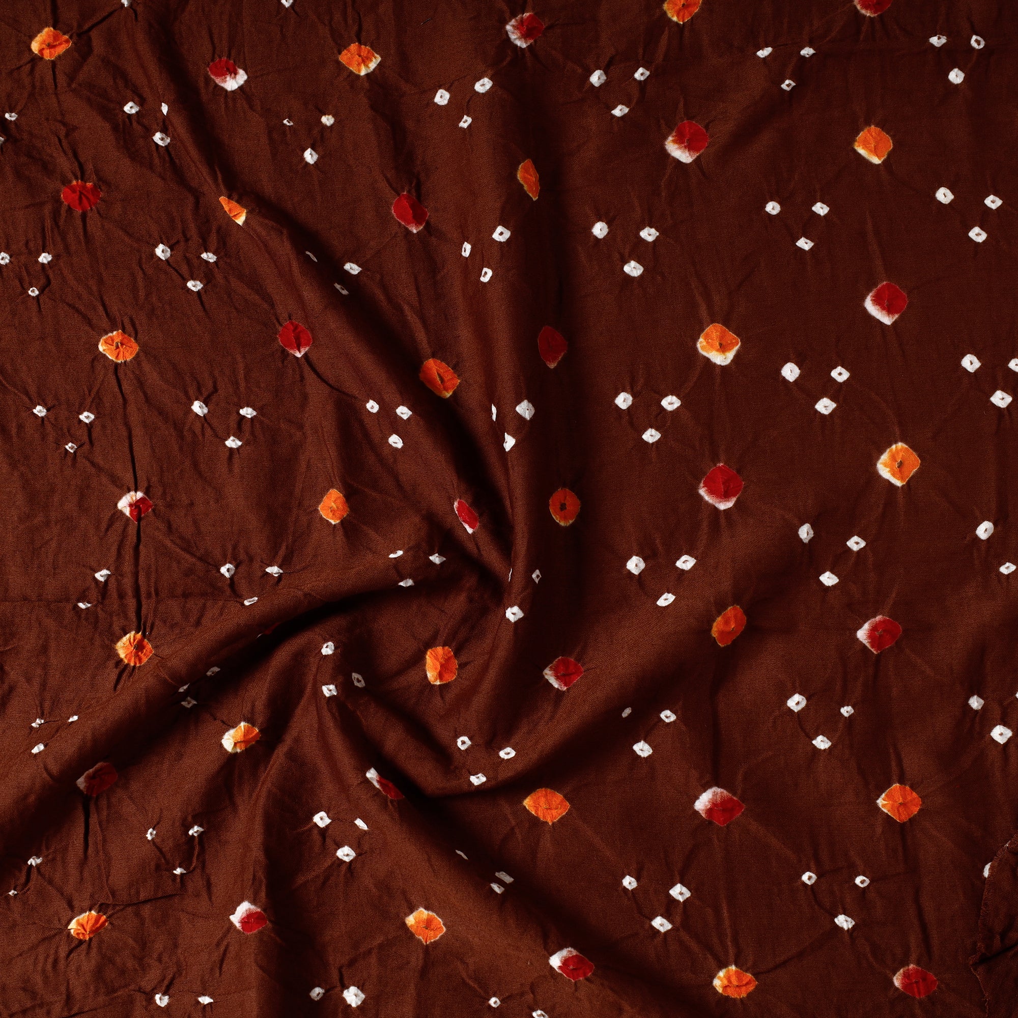KACHCHH JI CHHAAP Brown - Kutch Bandhani Tie-Dye Cotton Precut Fabric (0.8 meter) 14 - view 2
