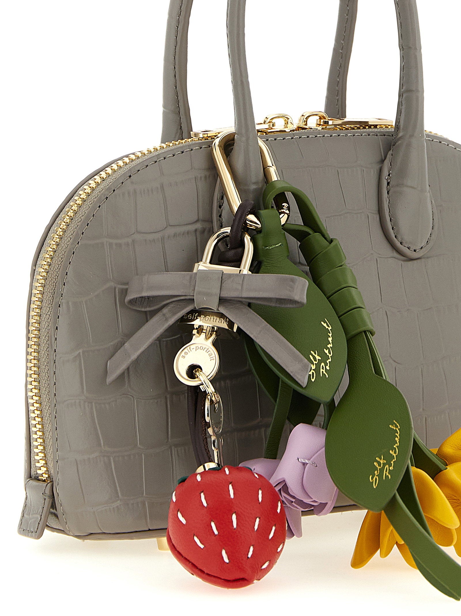Self-Portrait Croc Leather Mini Toast Handbag - view 3