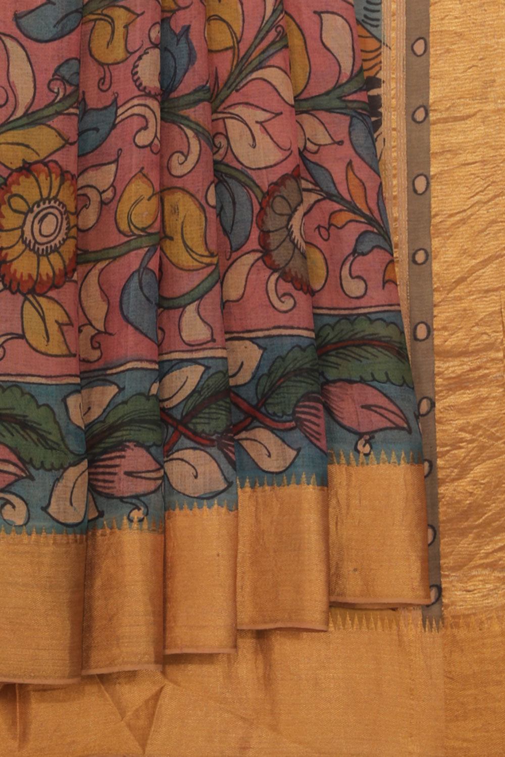 Kalanjali Kalamkari Painted Mangalagiri Saree