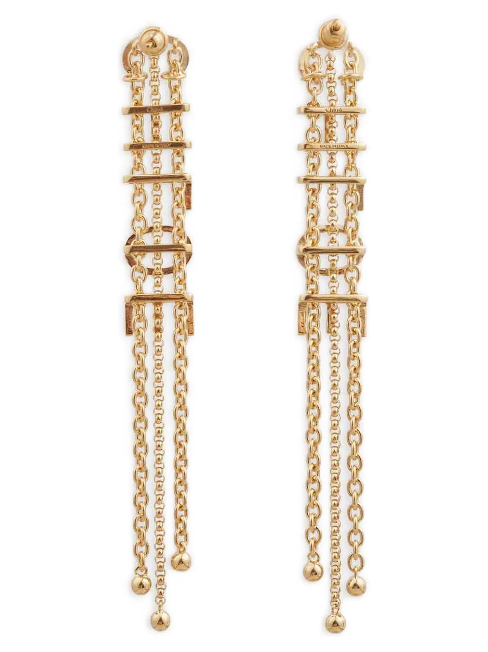 Chloé Lettering Pendant Earrings – 100% brass - view 2