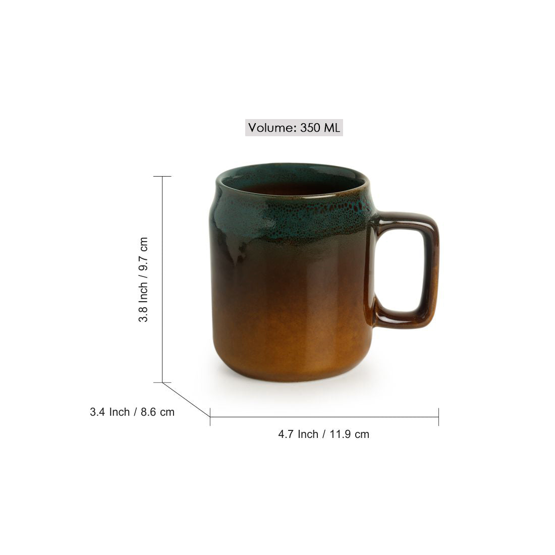 EXCLUSIVELANE 'Amber & Teal' Studio Pottery Mugs In Ceramic (Set Of 2) - view 4