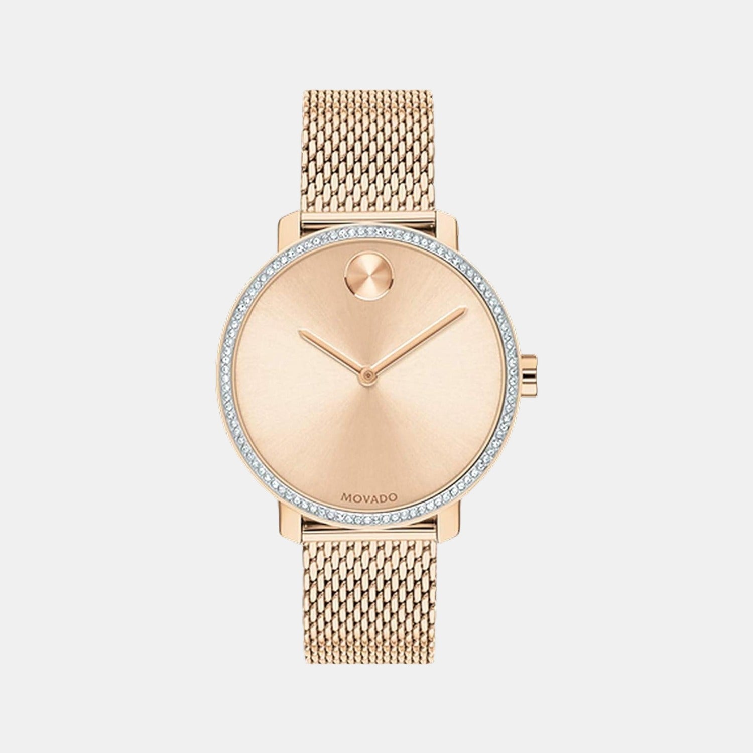 Movado Bold Women Quartz Rose Gold Dial Analog Stainless Steel Watch 3600657