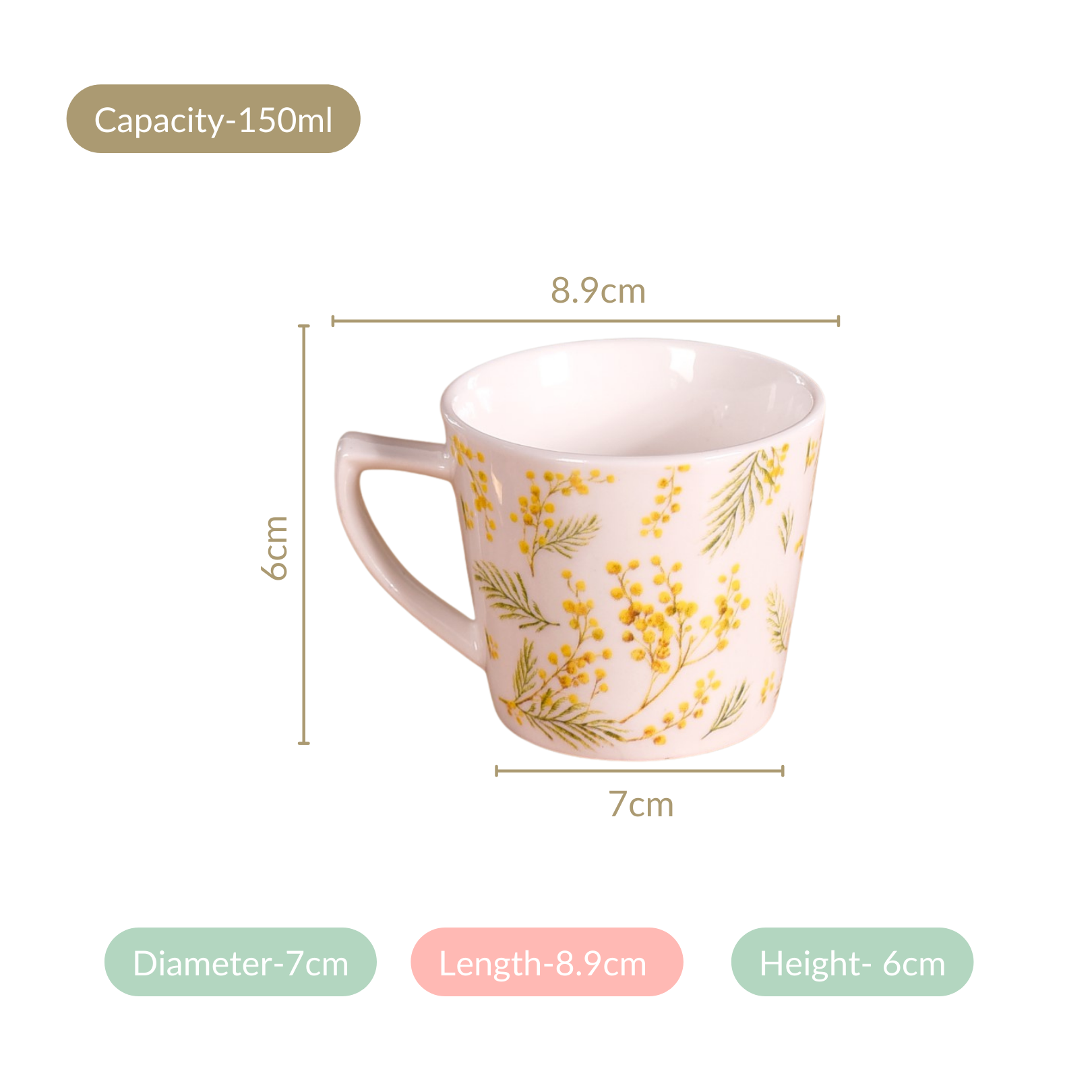 Nestasia Spring Awakening Ceramic Tea Cup Set of 6 150ml - view 4
