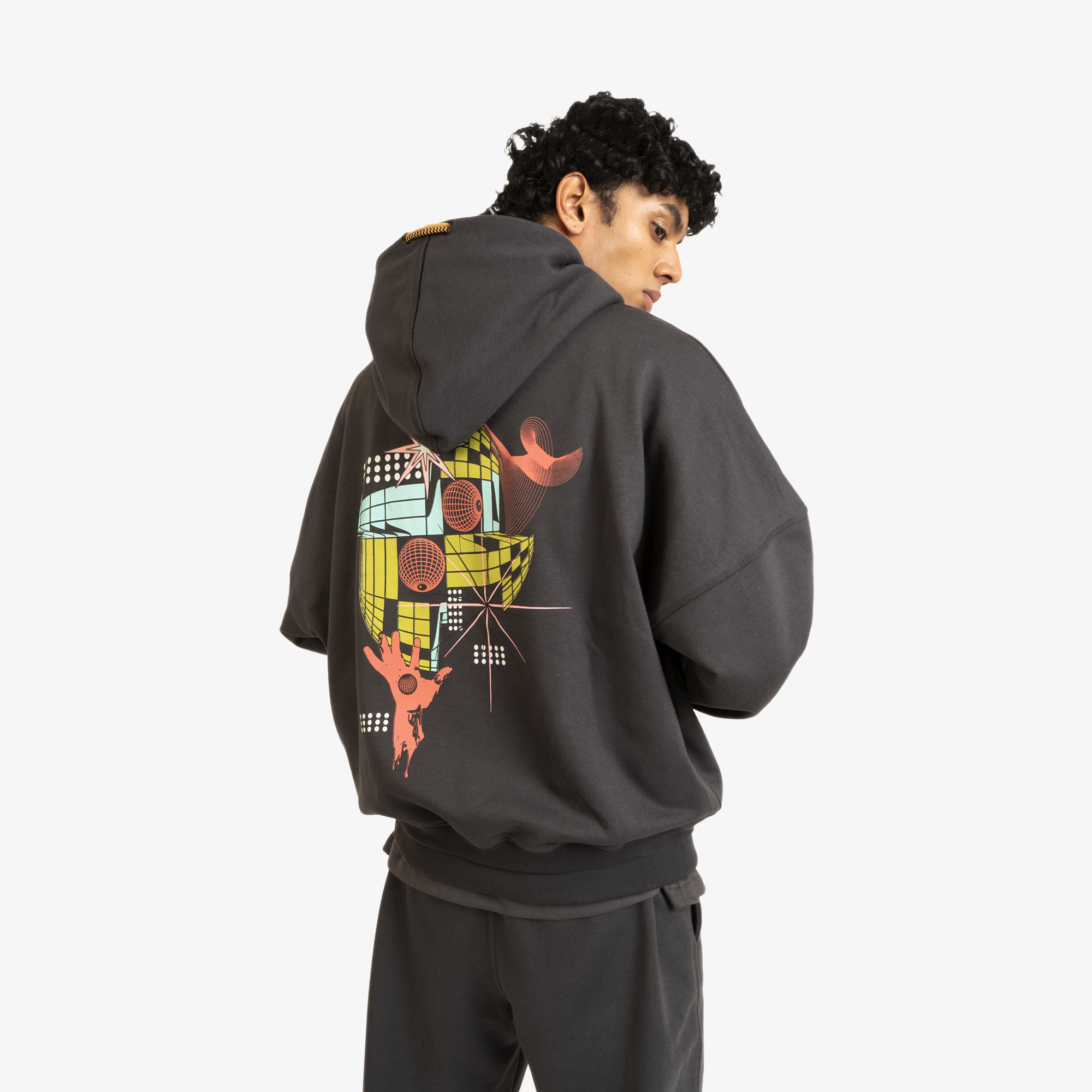 Superkicks | SPACEMAN DISCO HOODIE { ASPHALT - view 6