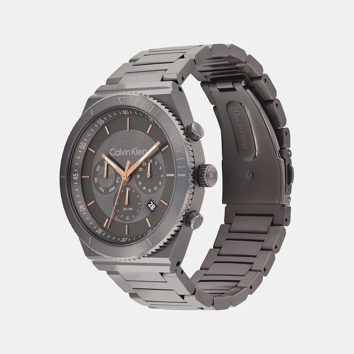 Calvin Klein Ck Fearless Men Quartz Grey Dial Chronograph Stainless Steel Watch 25200304 - view 2