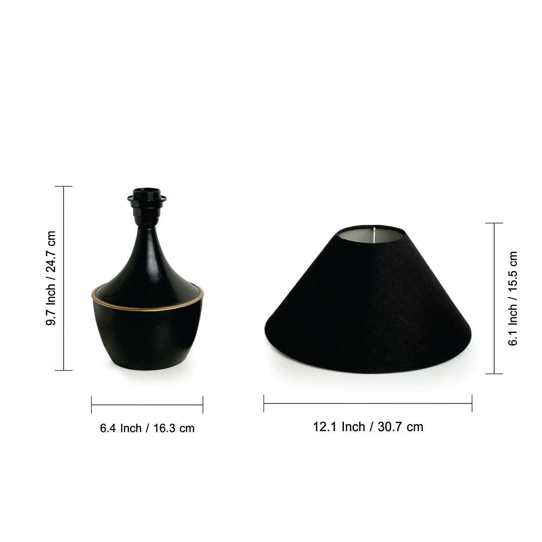 EXCLUSIVELANE 'Intriguingly Goth' Handcrafted Table Lamp in Iron (14 Inch, Matte Black) - view 7