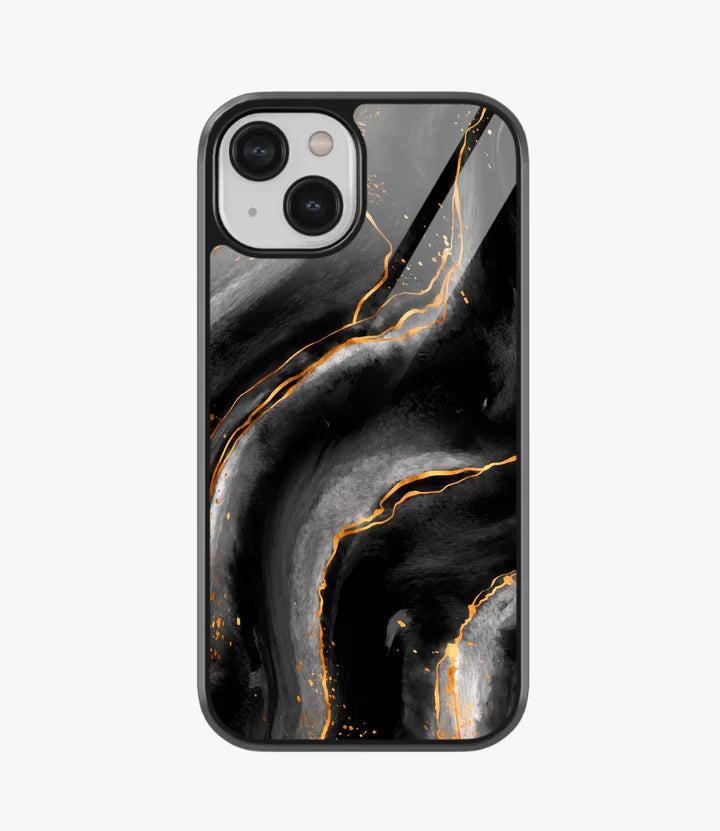 The Case Company Black Gold Marble Glass Case for iPhone 15