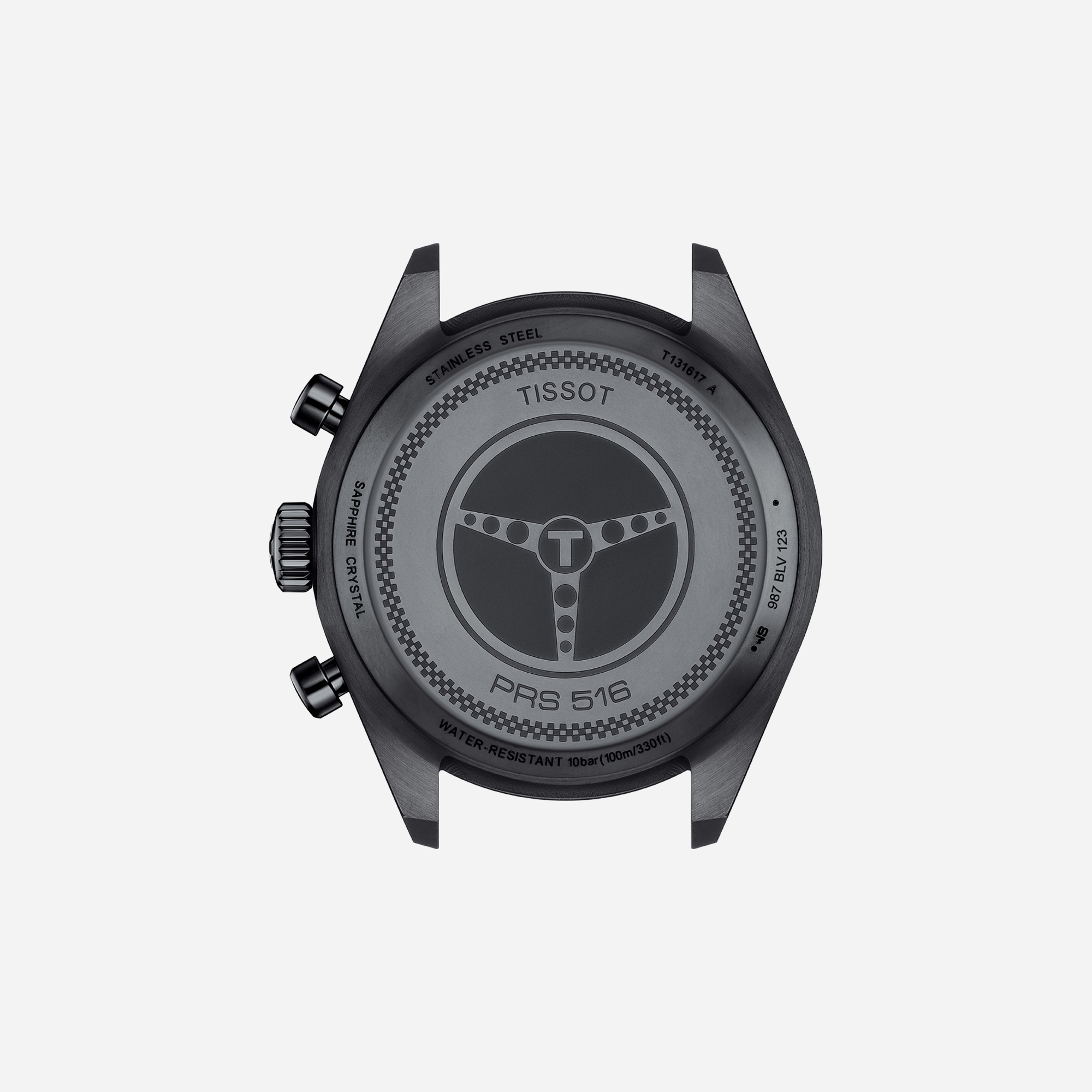 Tissot PRS 516 Chronograph Quartz Black Dial 45mm Leather Strap Watch - view 2