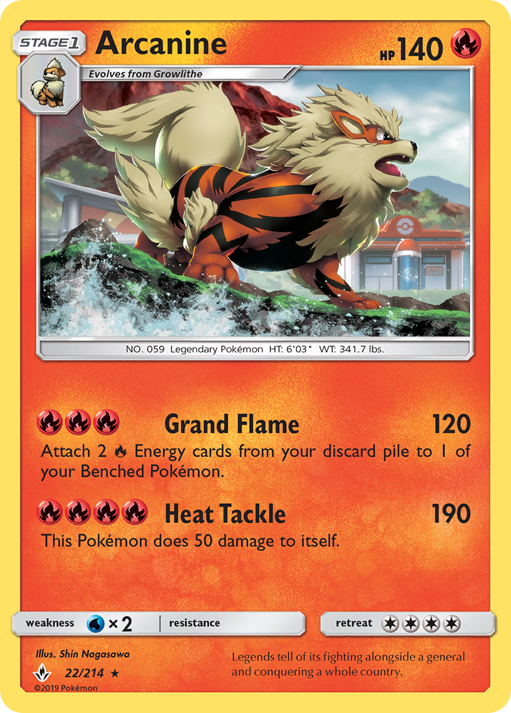 Rare holo sm10-22 – Pokémon Arcanine - 22/214 - Rare Holo [sm10-22] [Reverse Holo] - Arcanine - 22/214 - Rare Holo