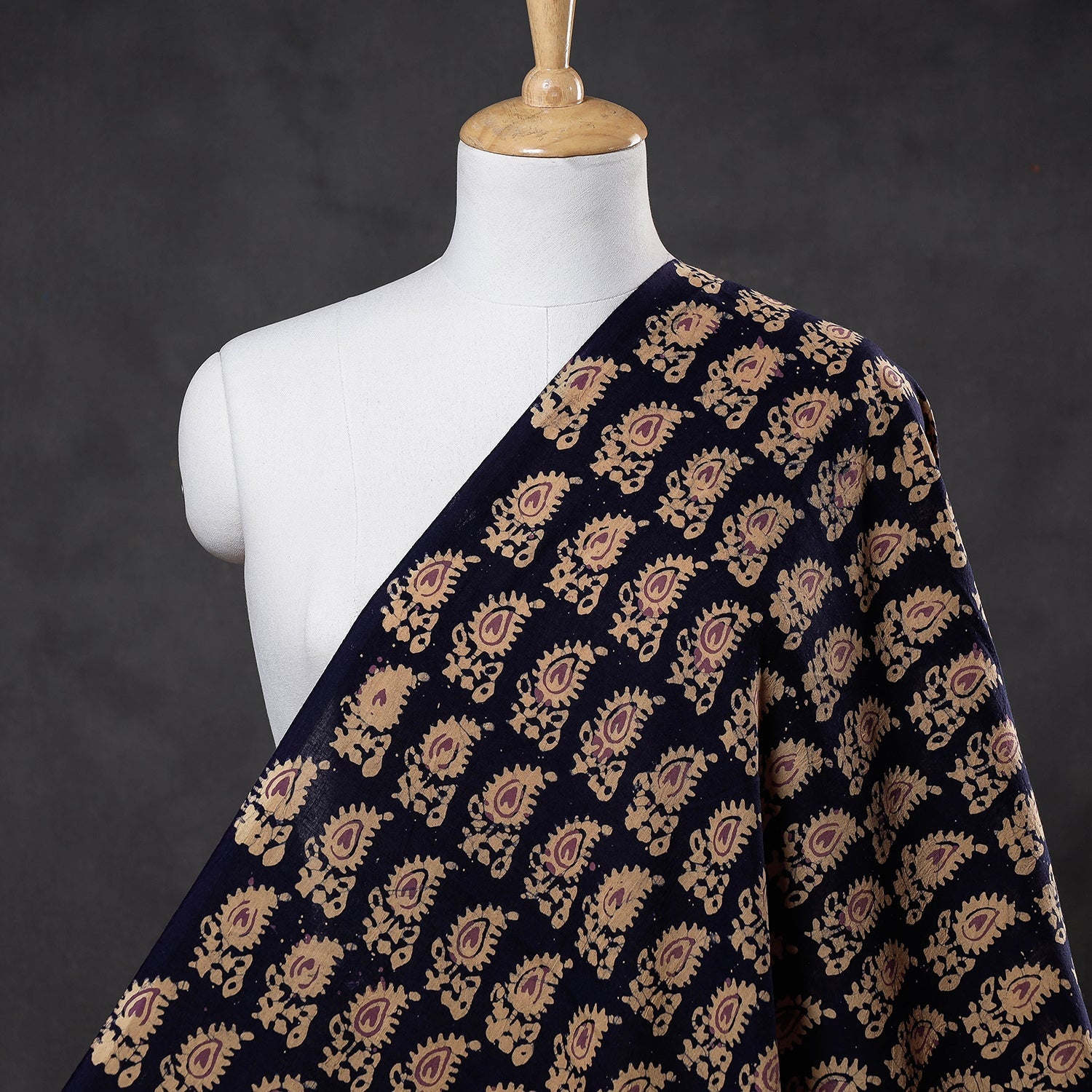 KACHCHH JI CHHAAP Black - Hand Printed Cotton Batik Fabric