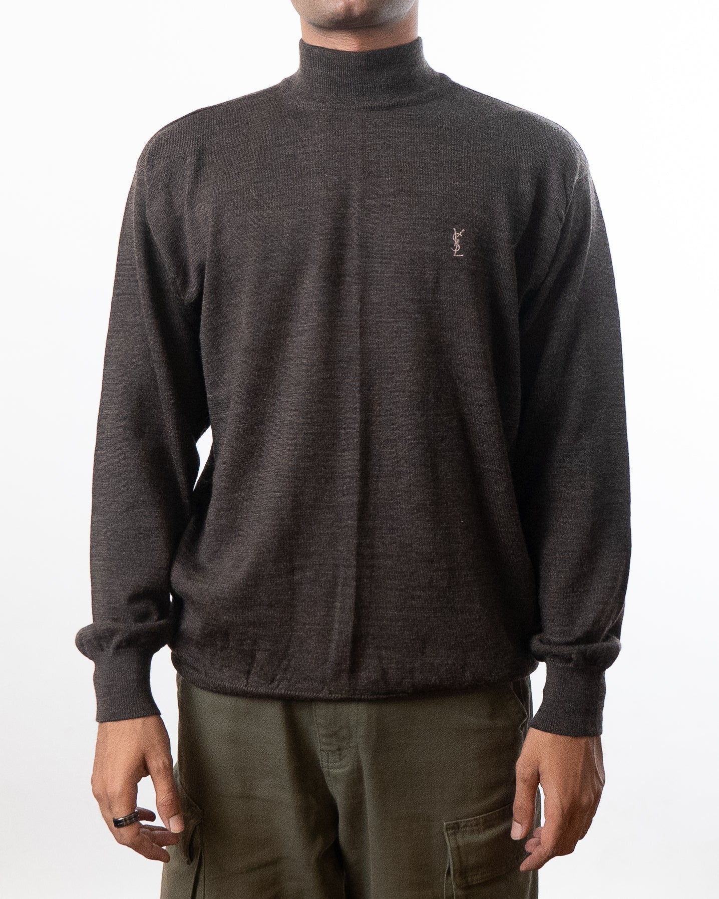 YSL Yves Saint Laurent Turtleneck Sweater - Brown