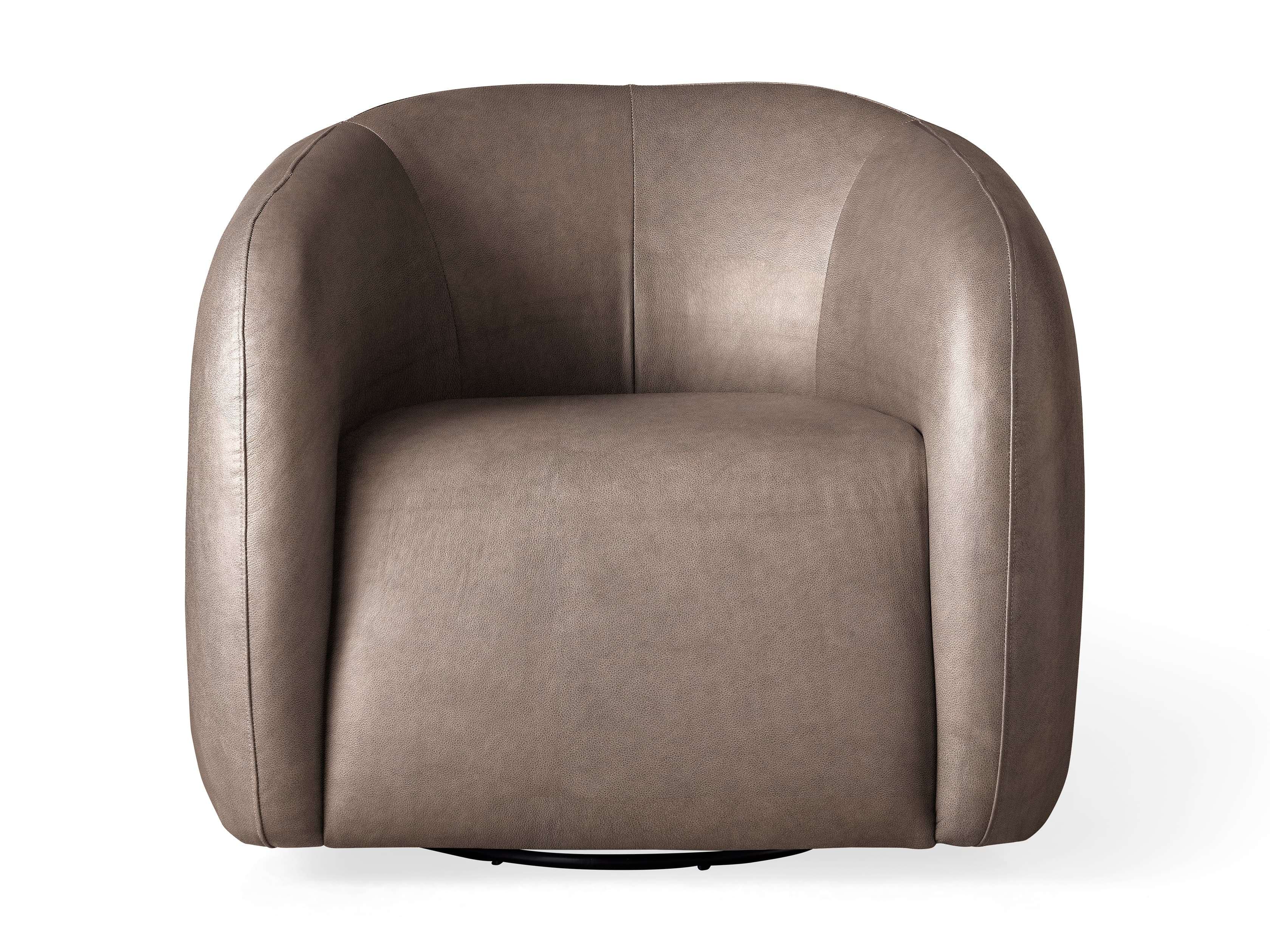 Arhaus Fresno Leather Swivel Chair