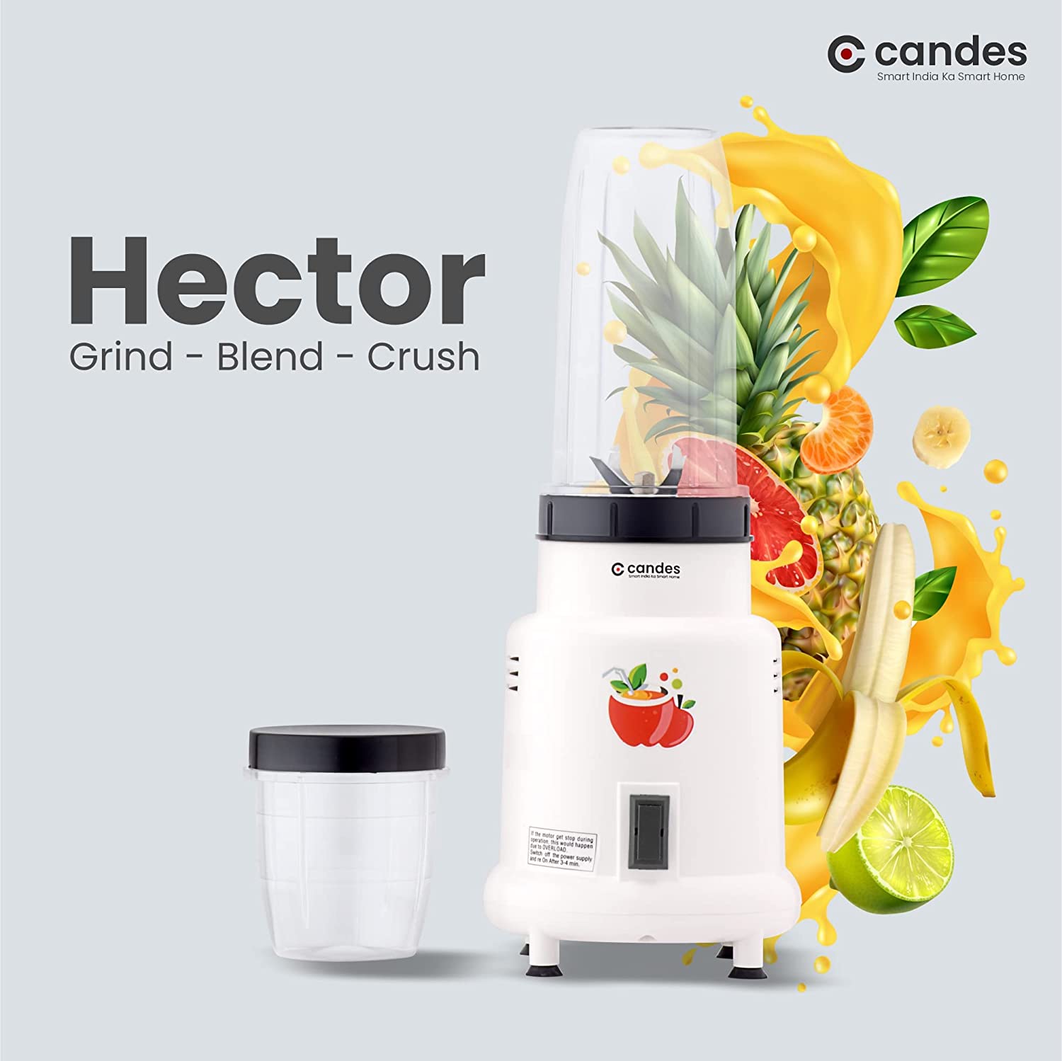 Candes Hector Nutri Blender Complete Kitchen Machine with 2 Unbreakable Jars, 400W (White) - view 2