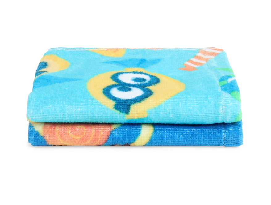 Spaces India Universal Minions 2 Piece 100% Cotton Face Towel Set - Skyblu/Cblt Blu - By Spaces - view 4