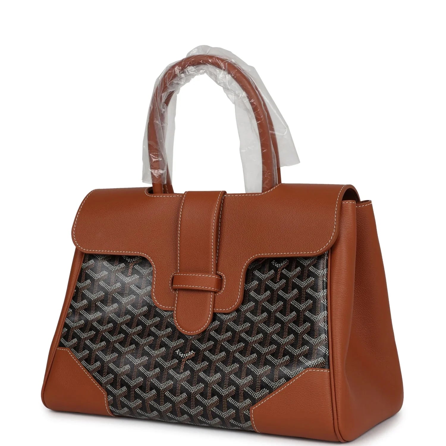 Cop Underdog Goyard Saigon Tote Black & Brown Goyardine Canvas Palladium Hardware - view 3