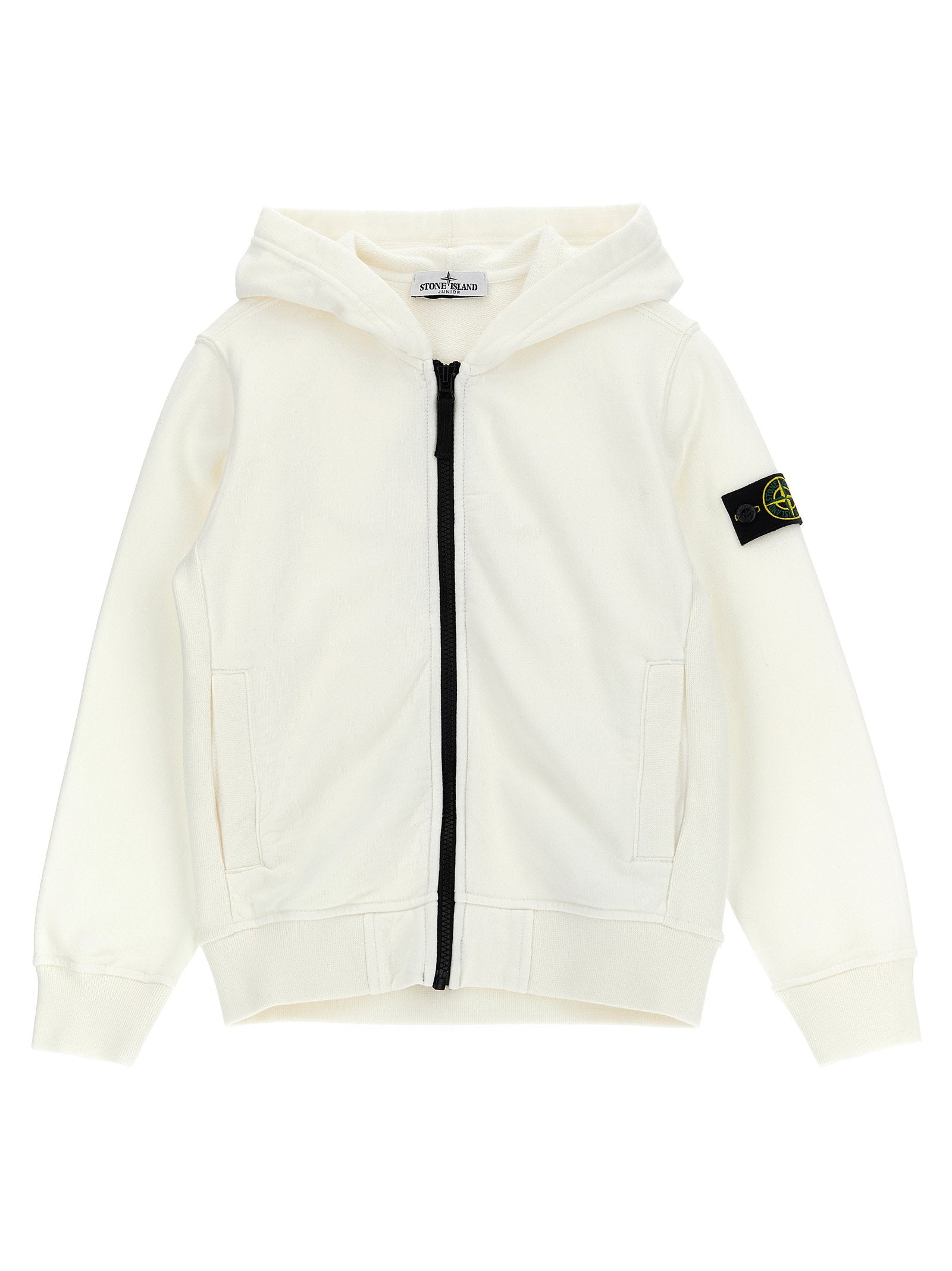 Stone Island Junior Logo Badge Hoodie – 100% cotton