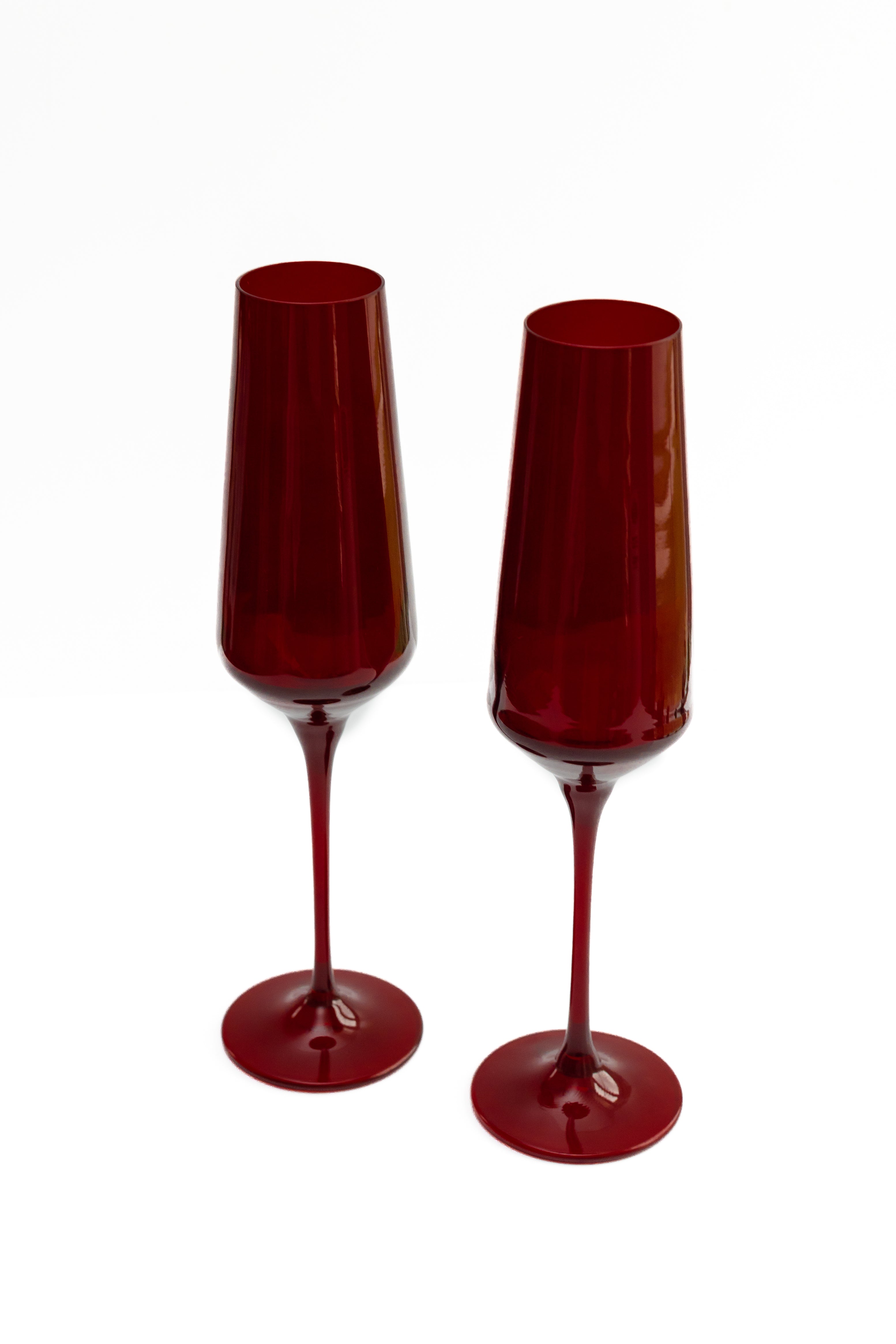 Estelle Colored Glass Estelle Colored Champagne Flute - Set of 2 {Red} - view 5