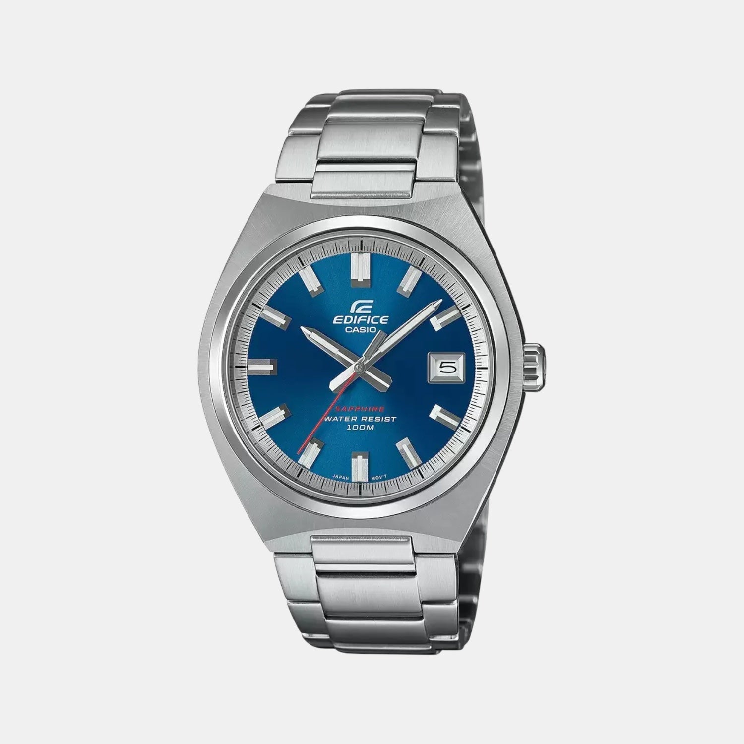 Casio Edifice Men Quartz Blue Dial Analog Stainless Steel Watch ED653