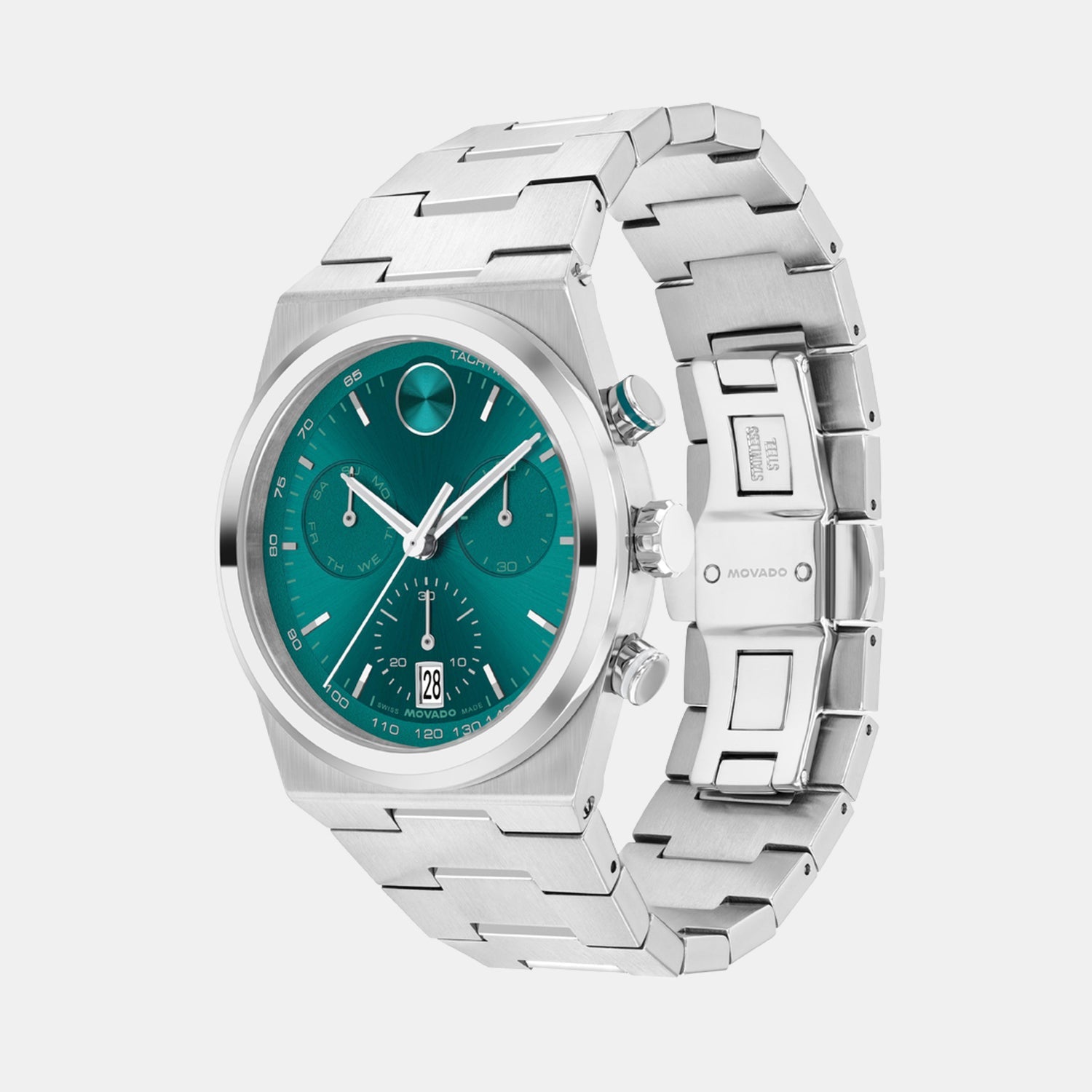 Movado Bold Quest Men Quartz Green Dial Chronograph Stainless Steel Watch 3601200 - view 2