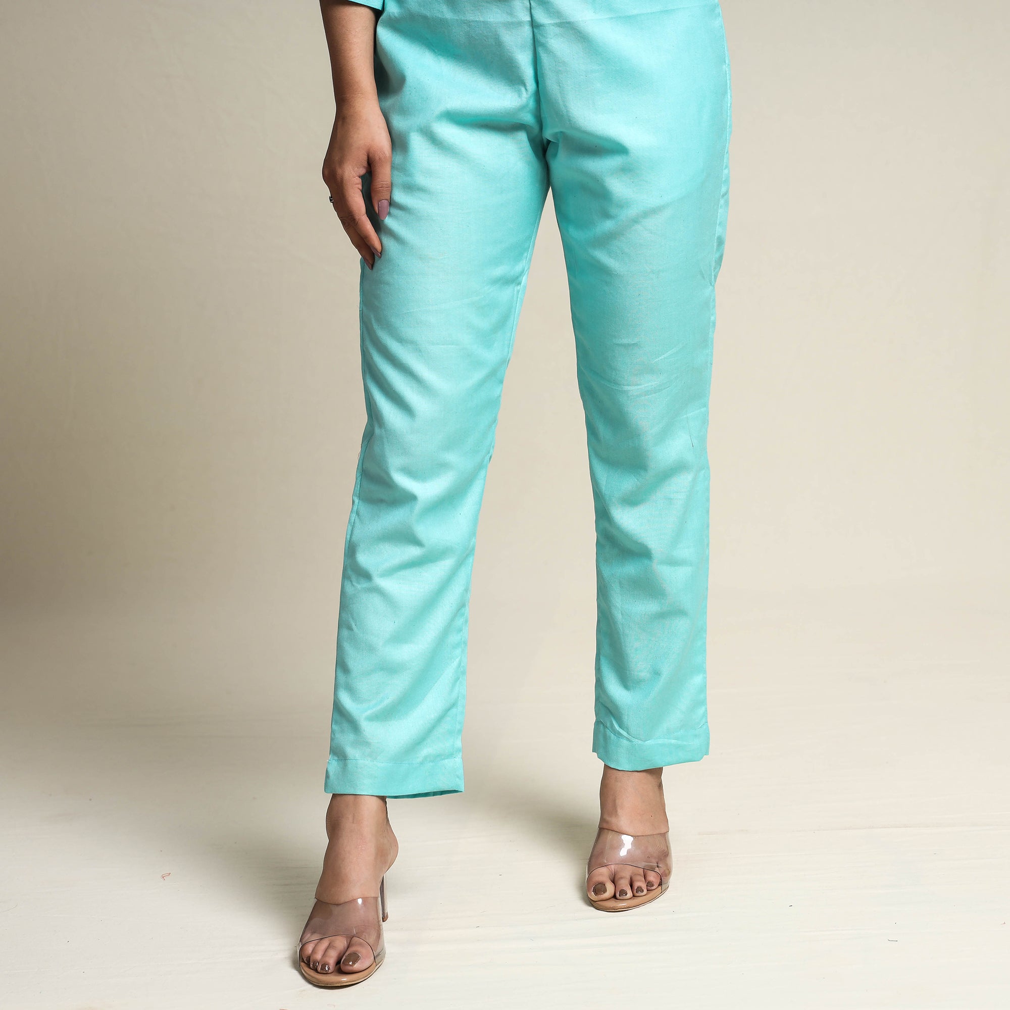 ITOKRI CASUALS Aqua Blue - Plain Linen Cotton Co-Ord Set - view 7
