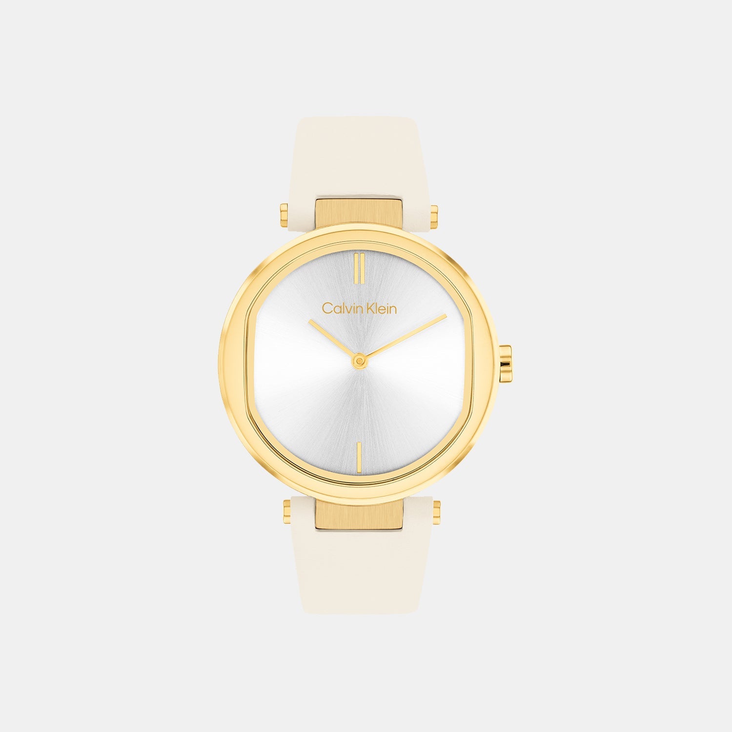 Calvin Klein Ck Sensation Women Quartz Silver Dial Analog Leather Watch 25200254