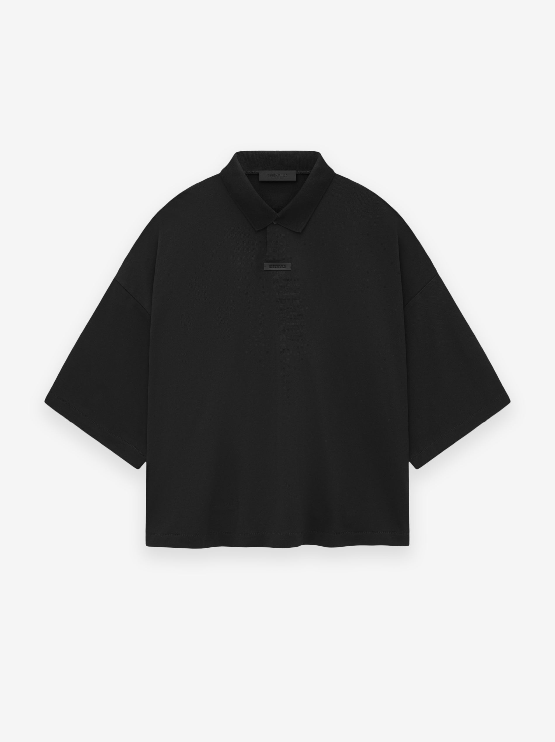 ESSENTIALS Women's Pique Cropped Polo – Black