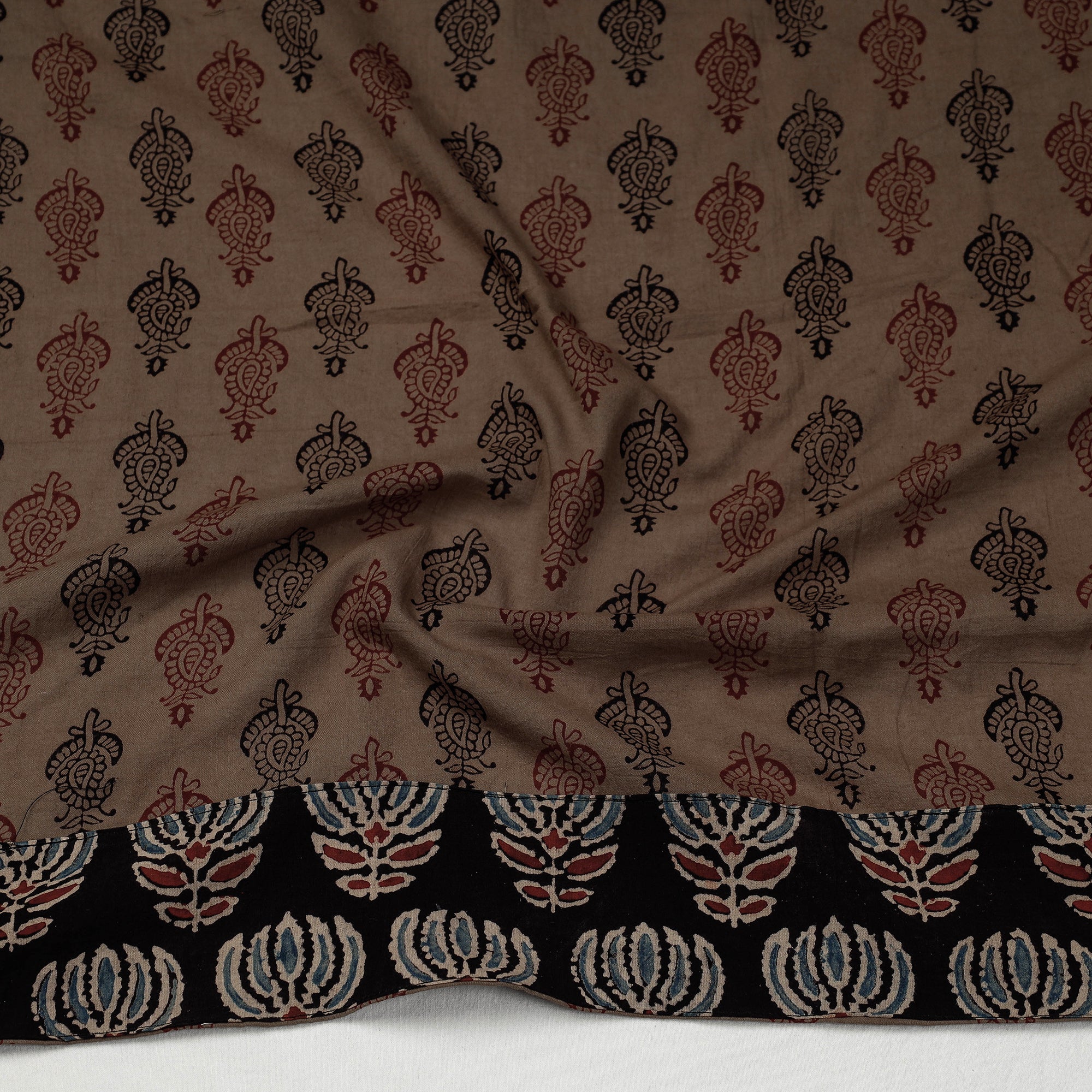NOORI BAZAR Brown - Bagh Block Printed Cotton Blouse Piece - view 3