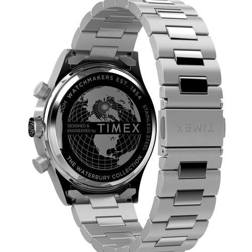 Timex Waterbury Traditional Fly Back Chronograph Stainless Steel Bracelet Watch 43mm TW2W47800UJ - view 2