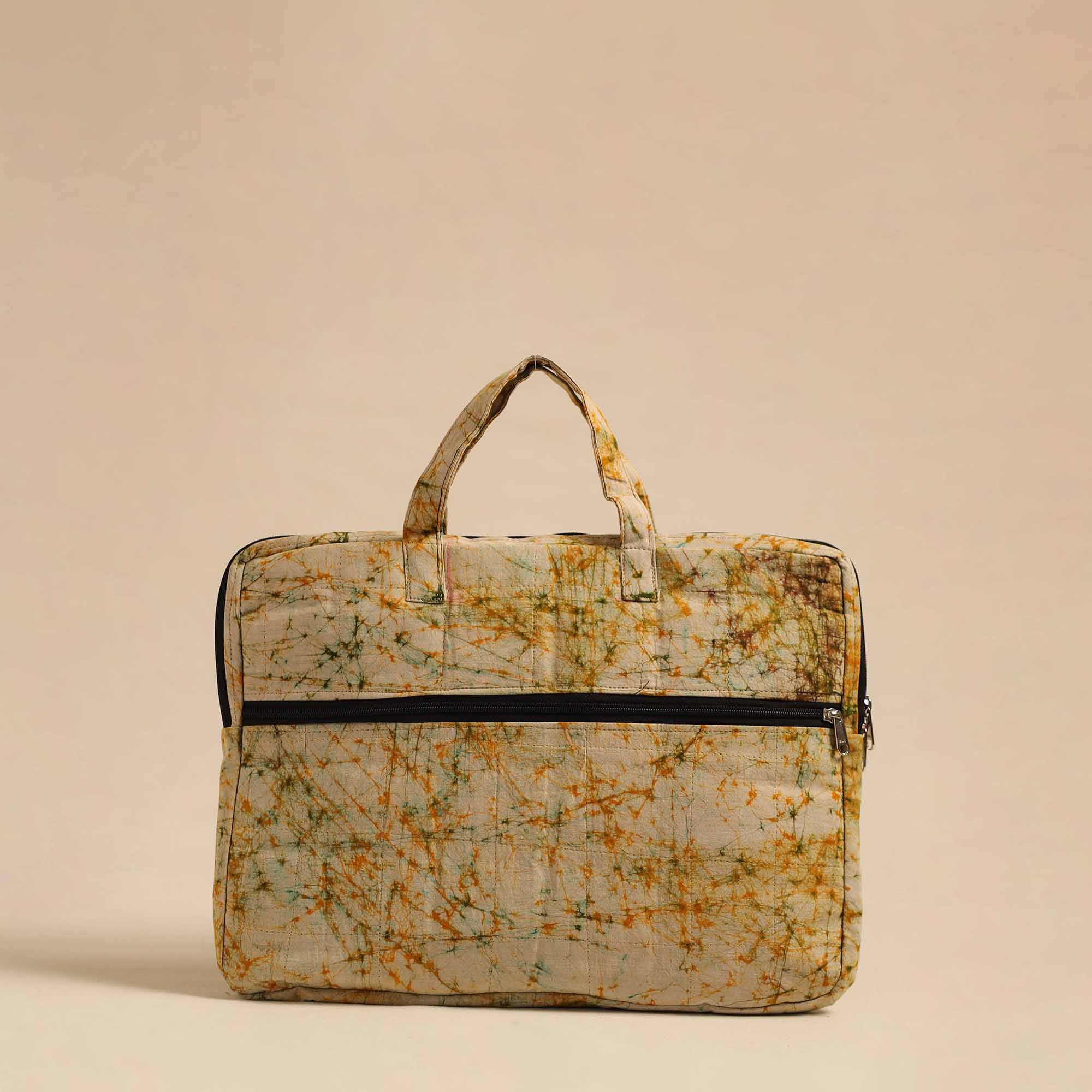 NOORI BAZAR Beige - Handmade Quilted Cotton Laptop Bag 40