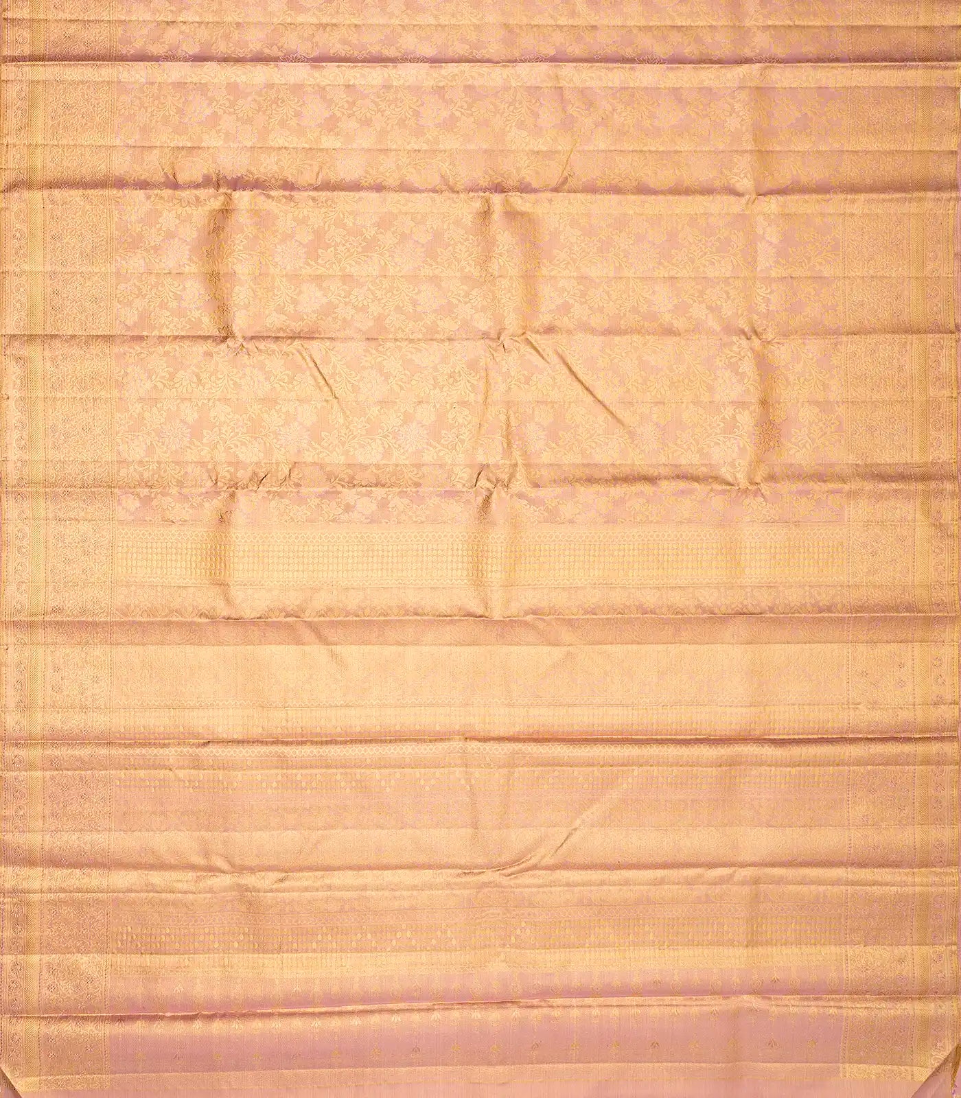 RmKV Baby Pink Handloom Kanchipuram Tissue Silk Saree With Floral Motifs - view 2