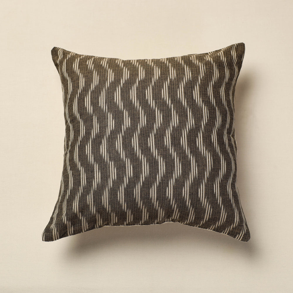 SOUTH KARGHA Brown - Pochampally Ikat Cotton Cushion Cover (16 x 16 in)