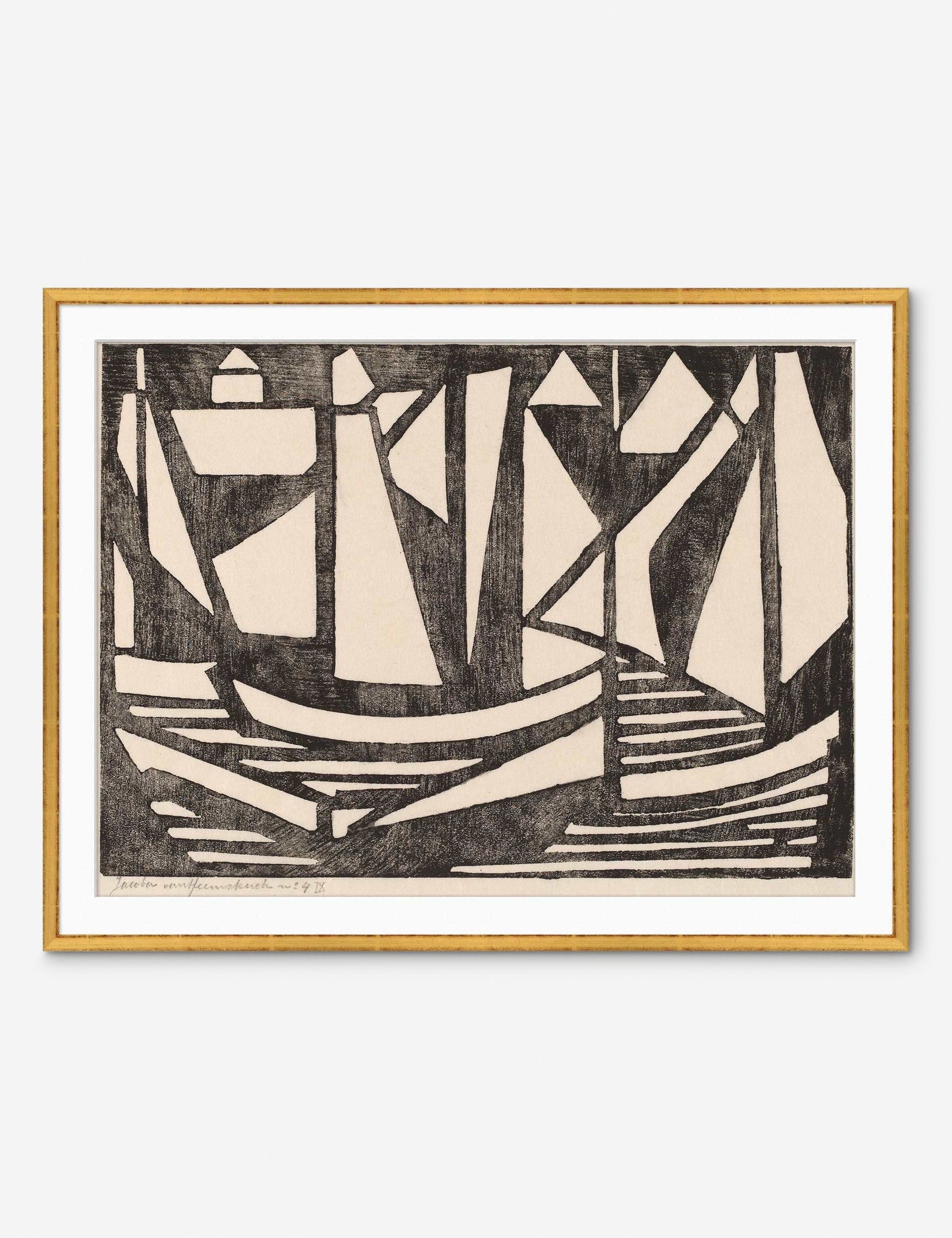 Lulu and Georgia Japanese Woodcuts - Boats Print - view 2