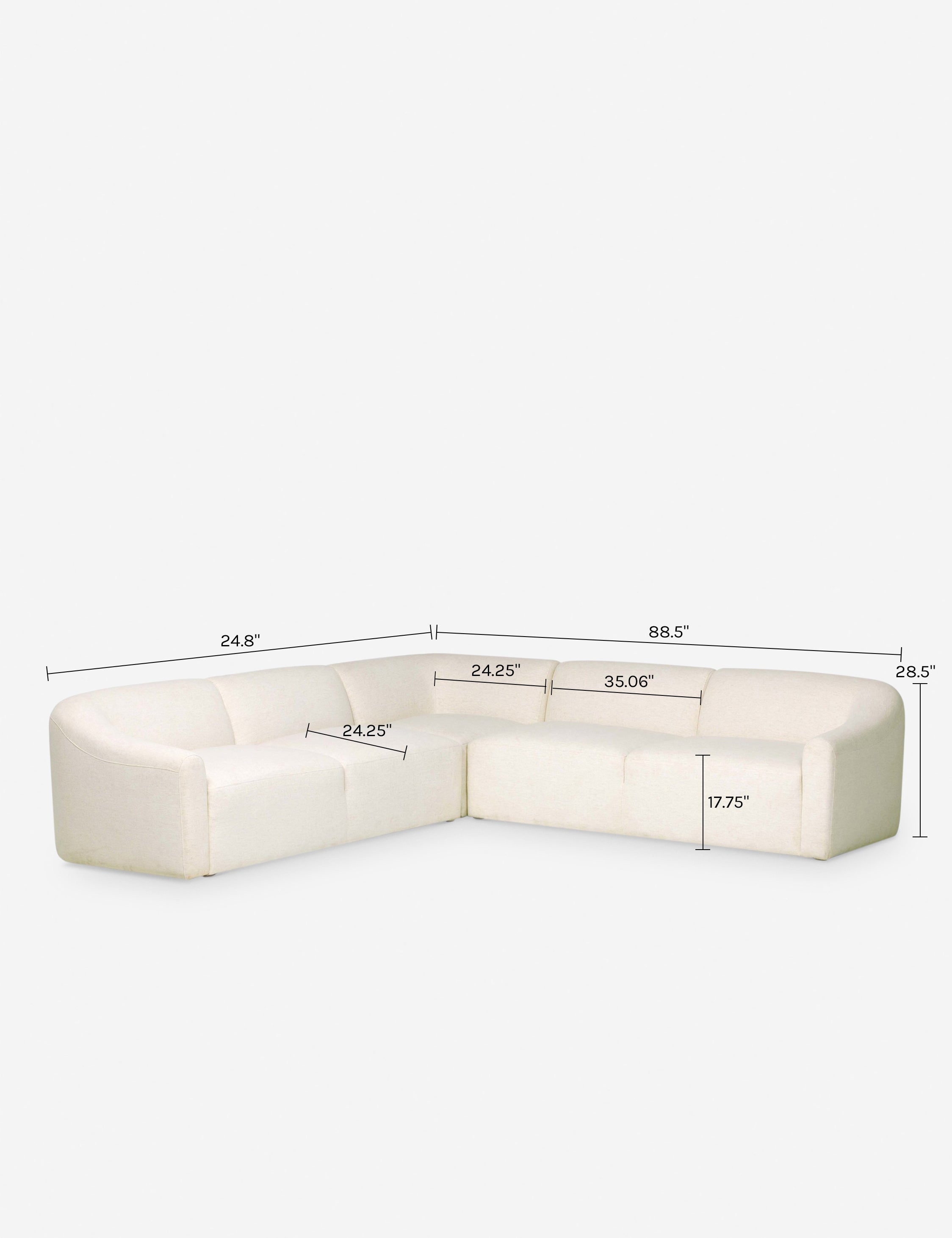 Lulu and Georgia Lindsay Sectional Sofa – Cream - view 10