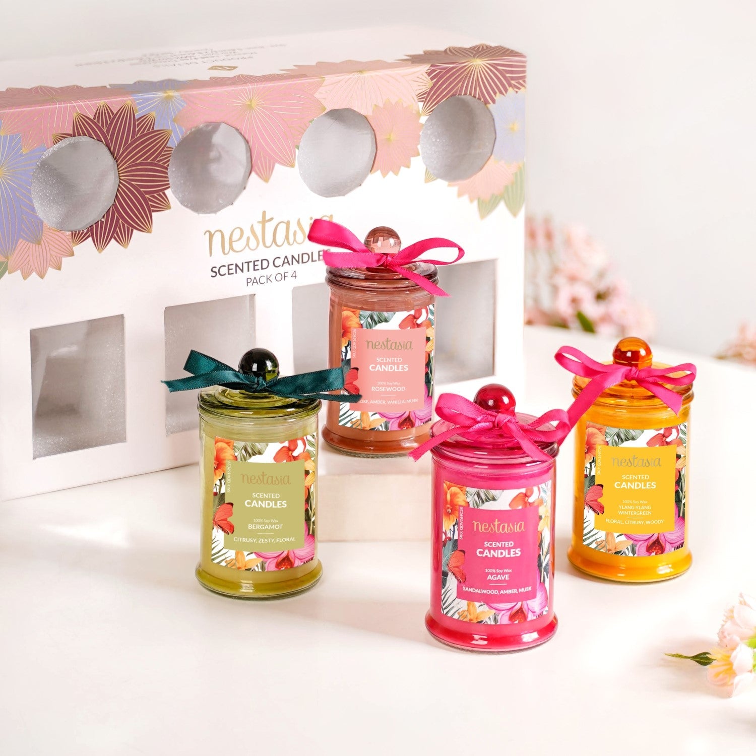 Nestasia Serene Scents Fragrant Candle Gift Set Of 4