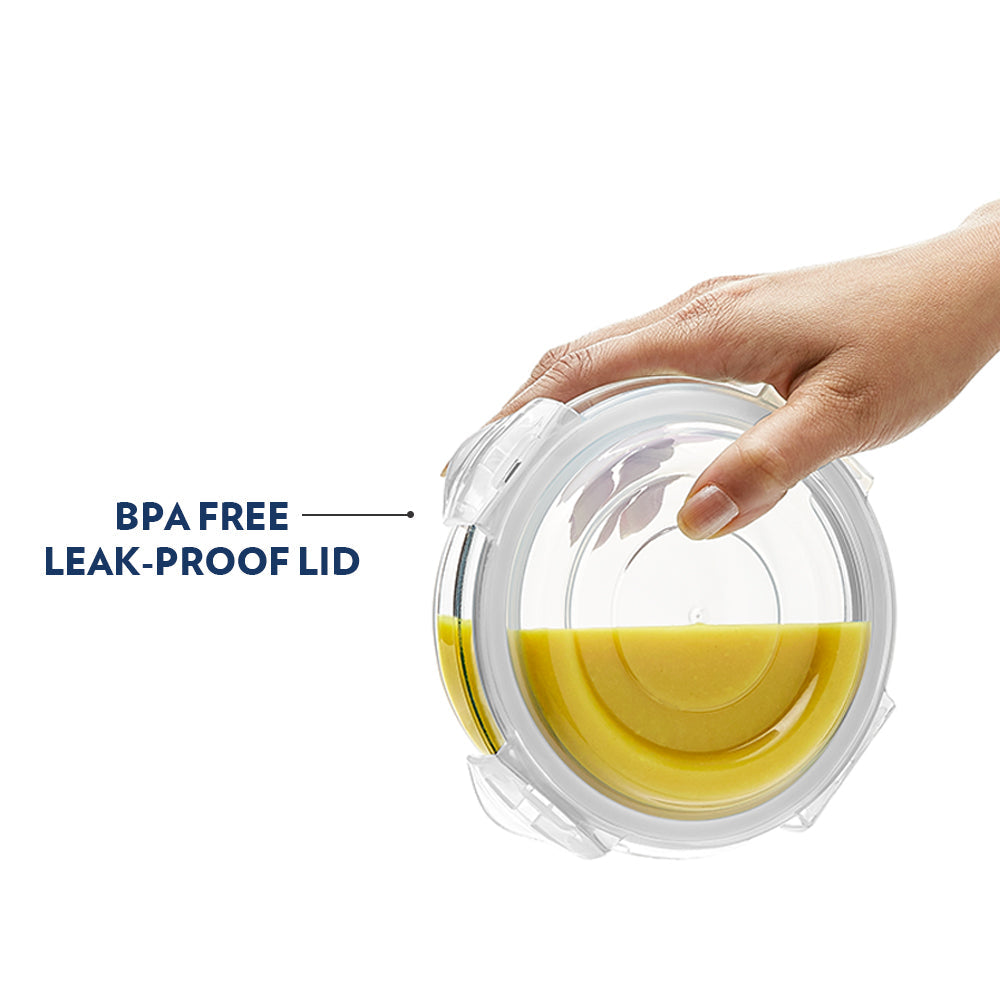 Borosil Klip n Store 240 ML Round Glass Container | Transparent | 1 Pc - view 2