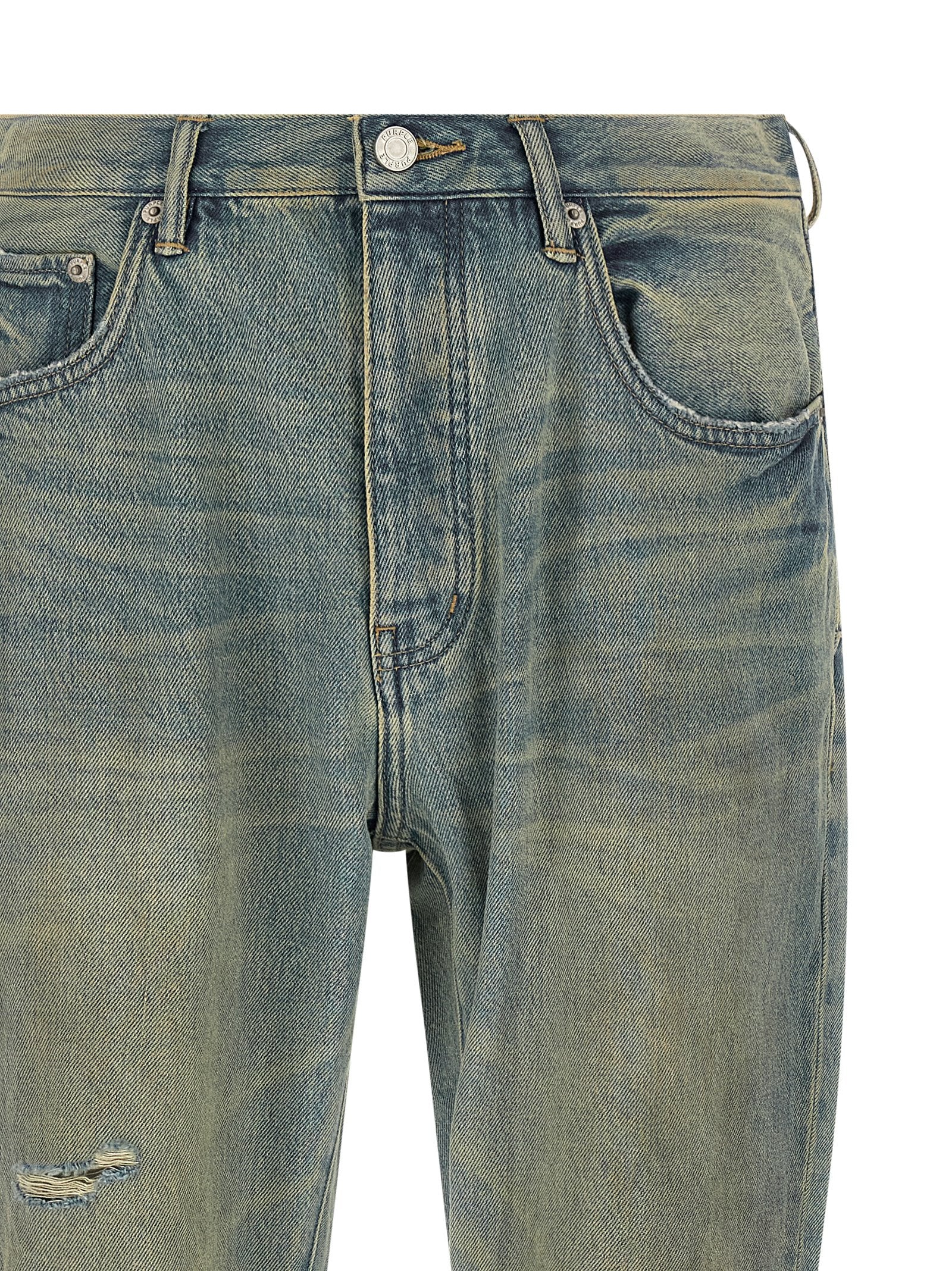 Purple P026 Dirty Fade Rip Boot Jeans – 100% cotton - view 3