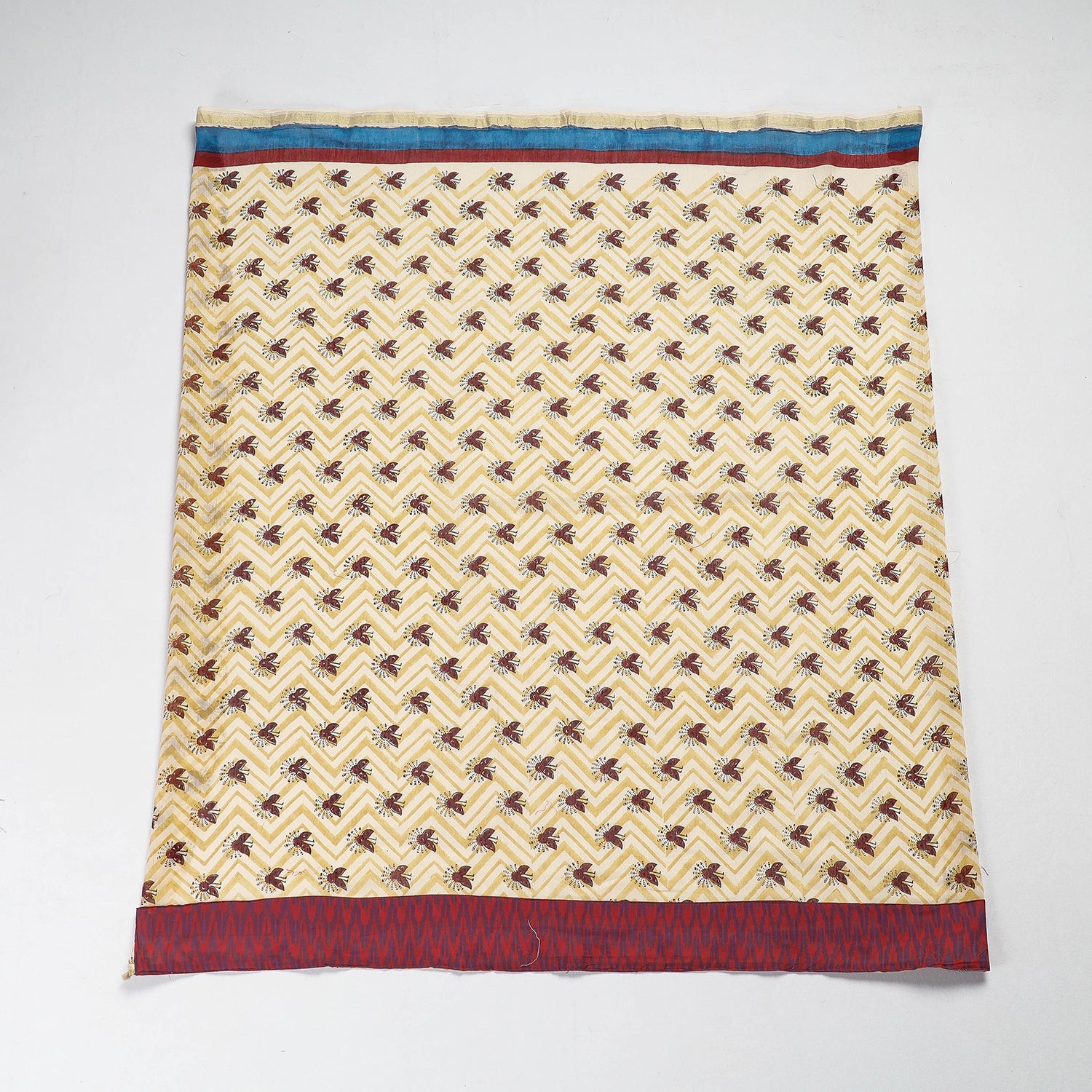 NOORI BAZAR Beige - Rangoli Pipad Chanderi Silk Blouse Piece with Ikat Border - view 2