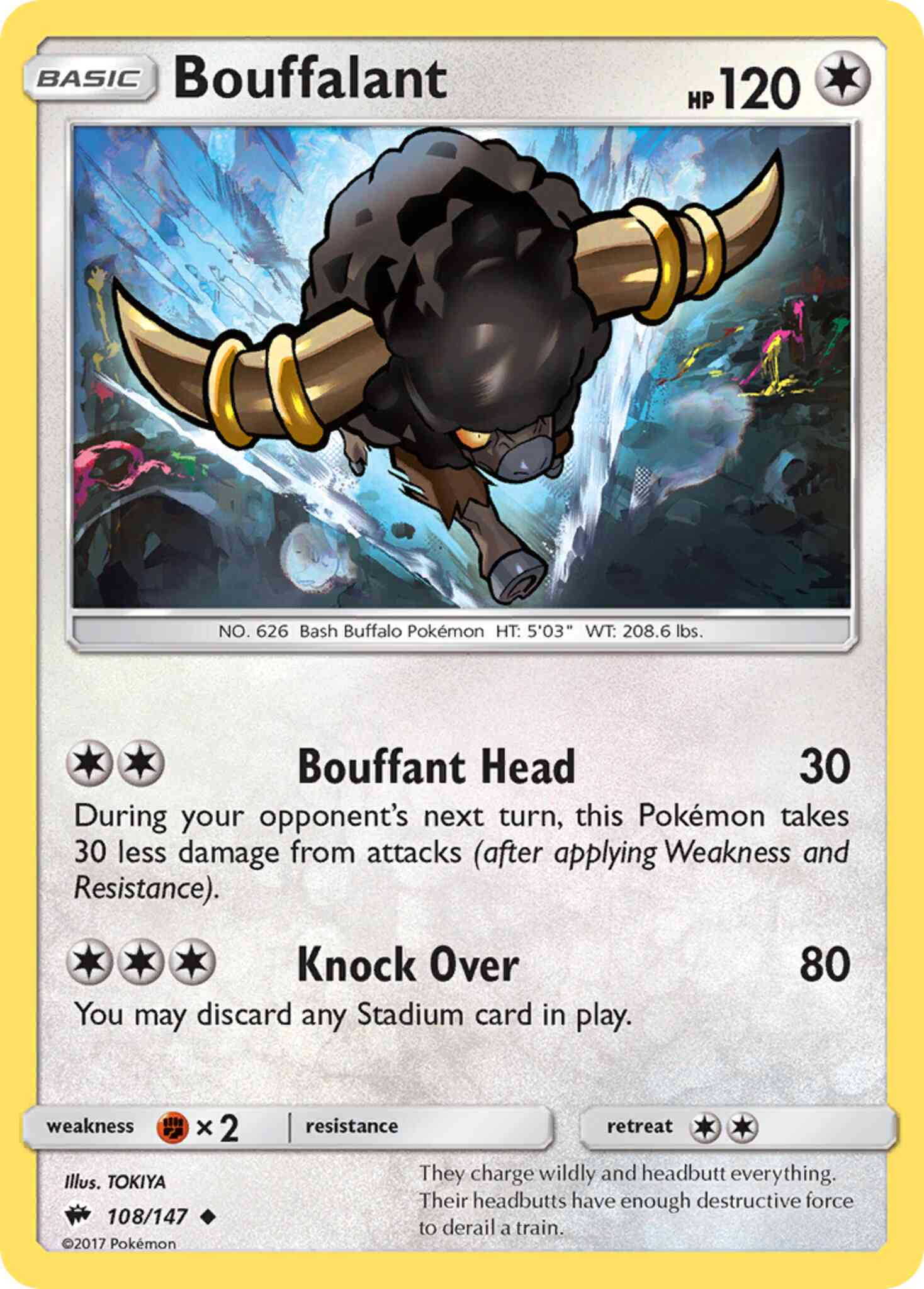 Uncommon sm3-108 non-holo – Pokémon Bouffalant - 108/147 - Uncommon [sm3-108] [Non-Holo]