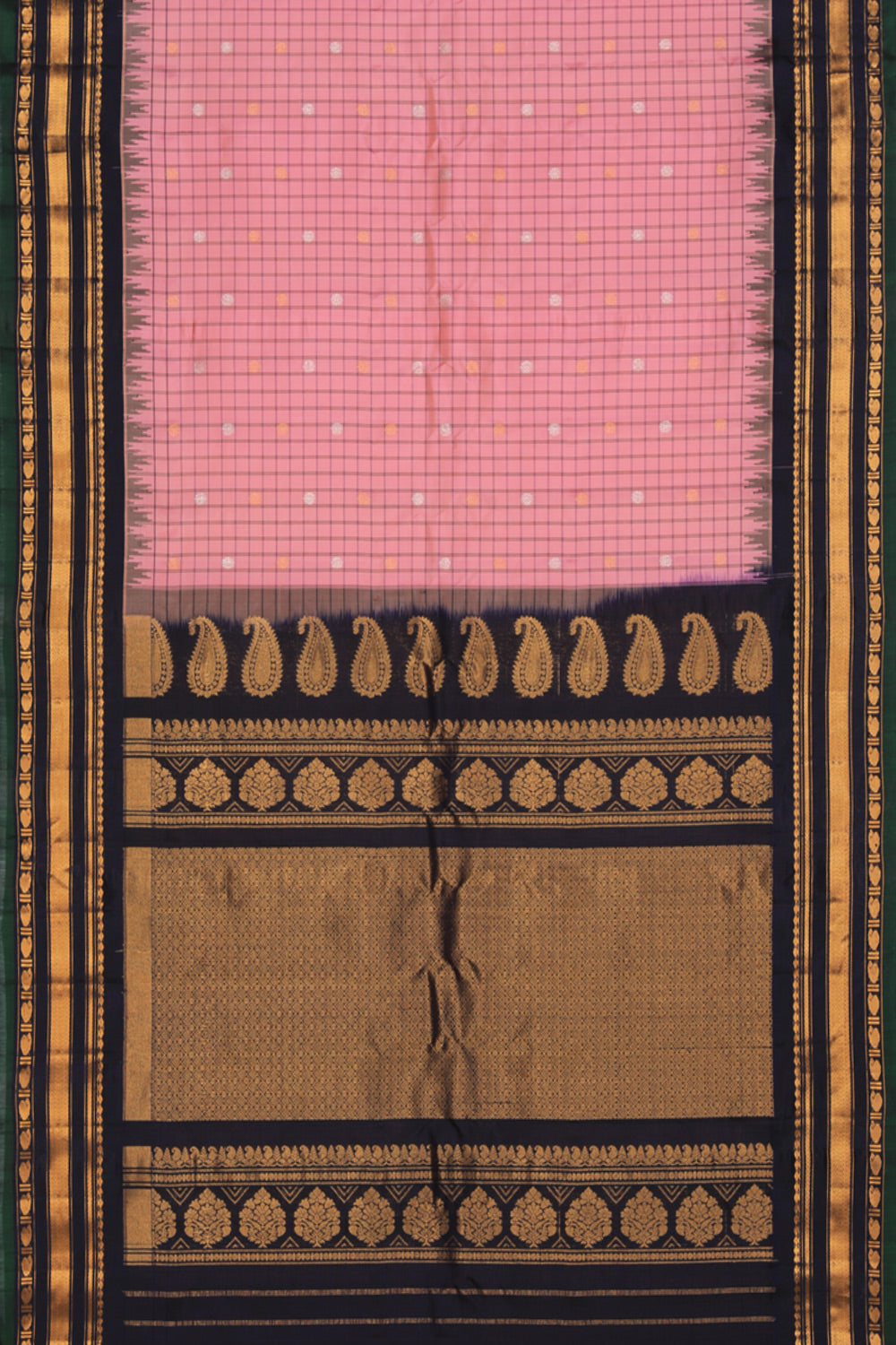 Kalanjali Gadwal Silk Pink Saree – Women's - view 3