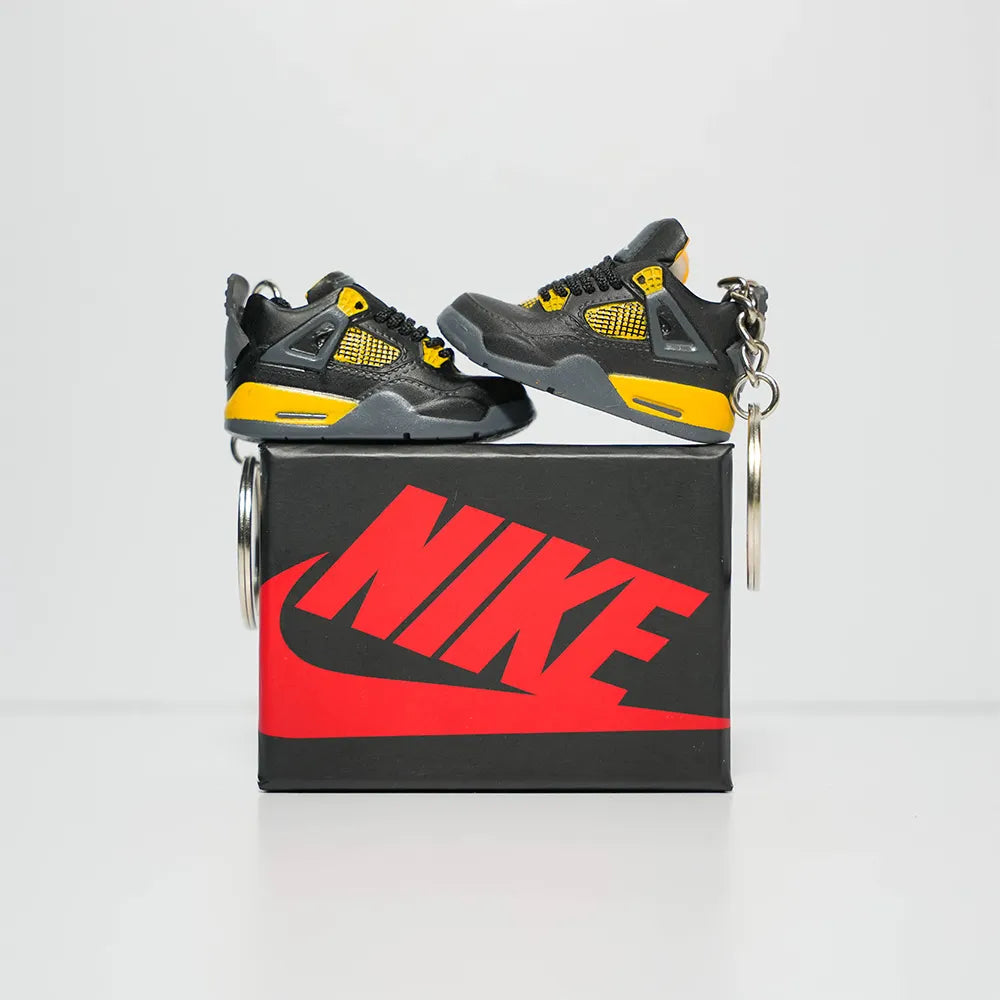 Kicks Machine 3D Sneaker Keychain With Box - AJ4 Yellow Thunder