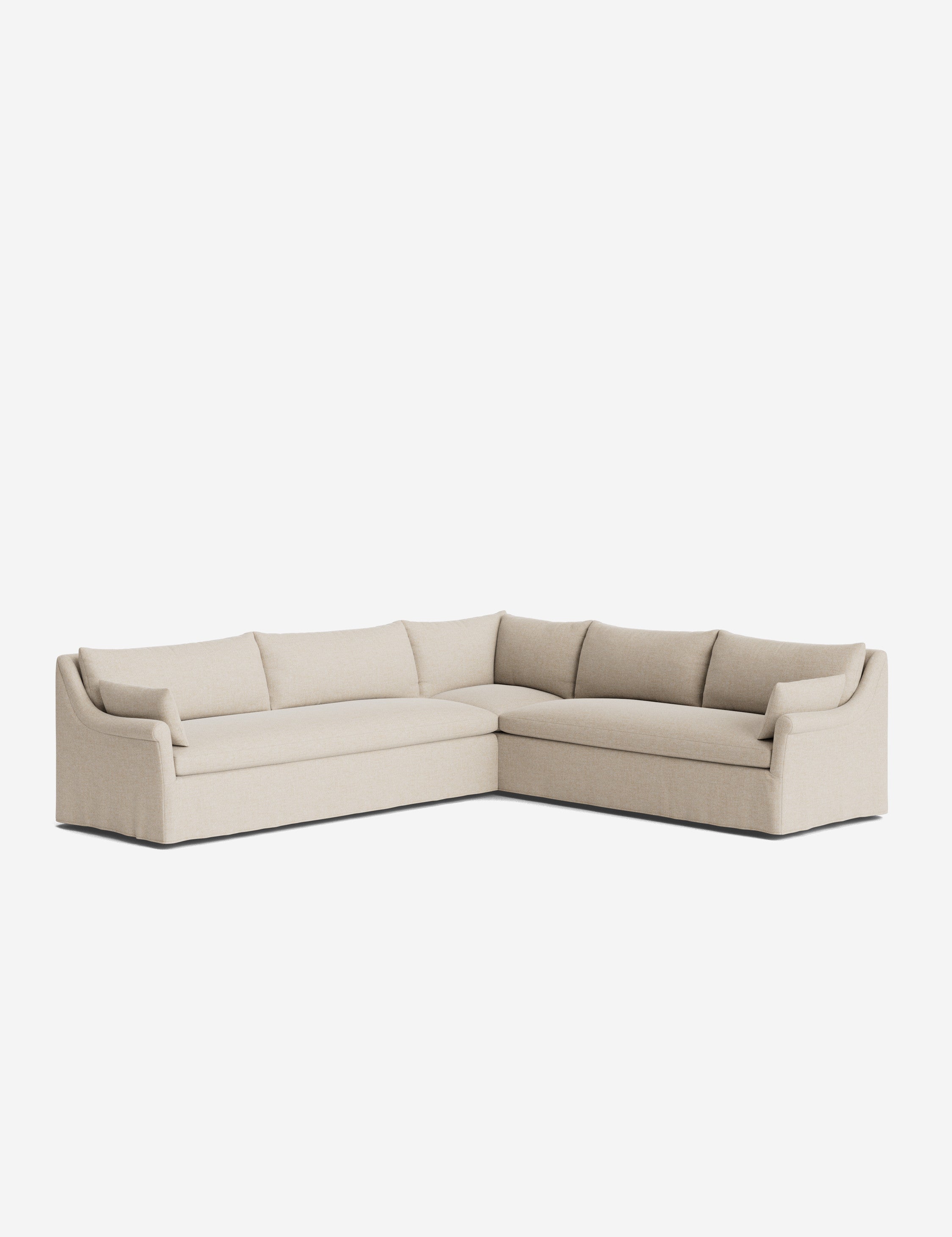 Lulu and Georgia Portola Rolled Arm Slipcover Corner Sectional Sofa - view 41