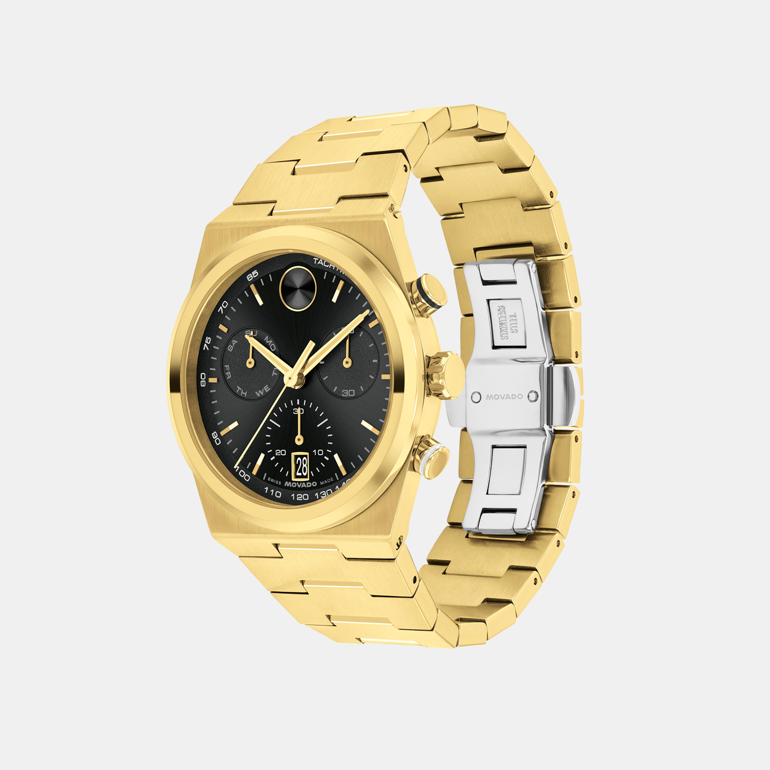 Movado Bold Quest Men Quartz Black Dial Chronograph Stainless Steel Watch 3601198 - view 2