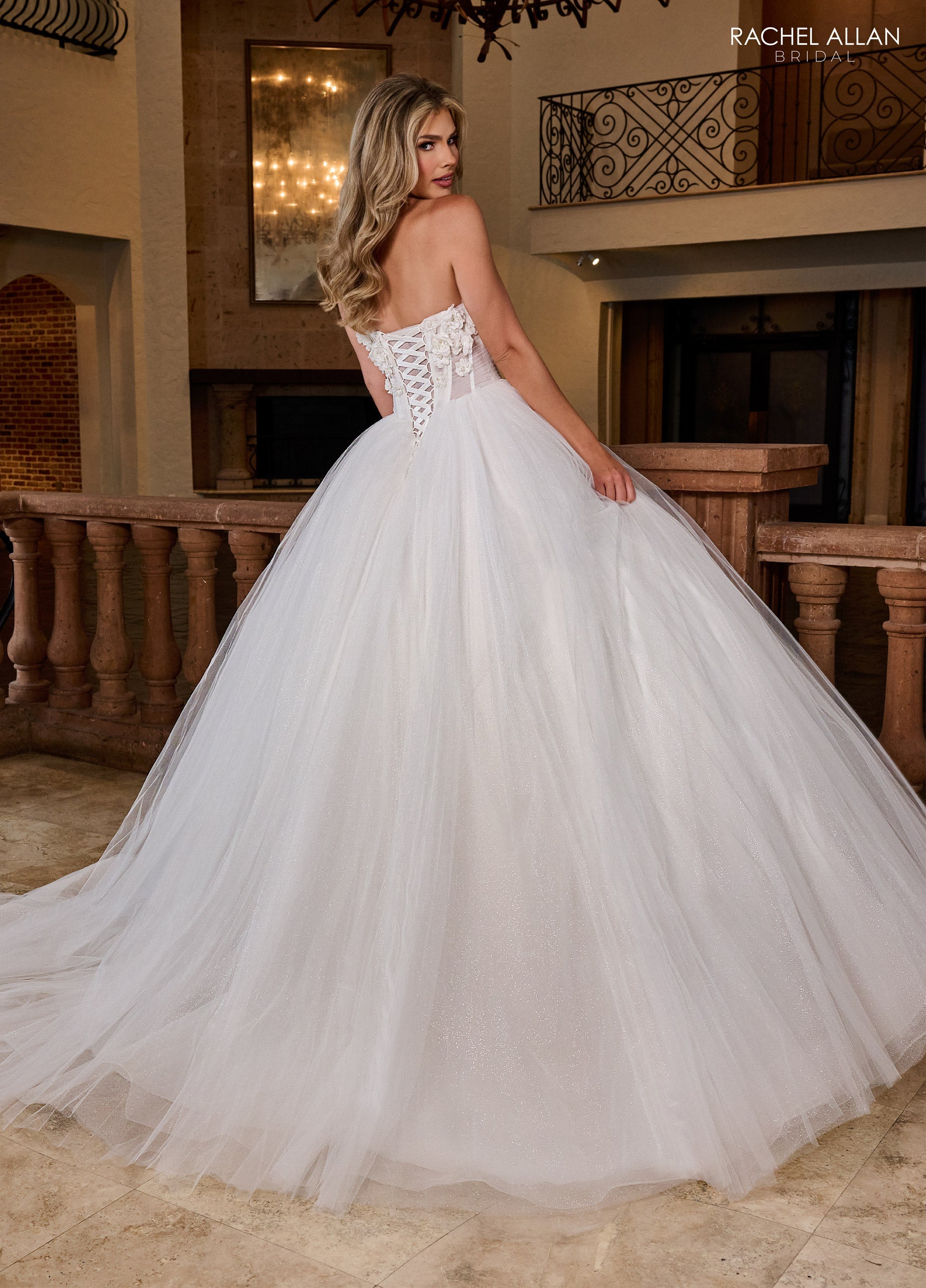 Mary's Bridal Ball Gowns Collection 3D Floral Strapless Bridal Gown by Rachel Allan RB6160 - view 2