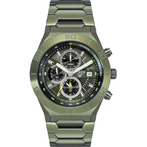 Timex E Class Men Green Round Dial Analog Chronograph Watch 44mm TWEG24903