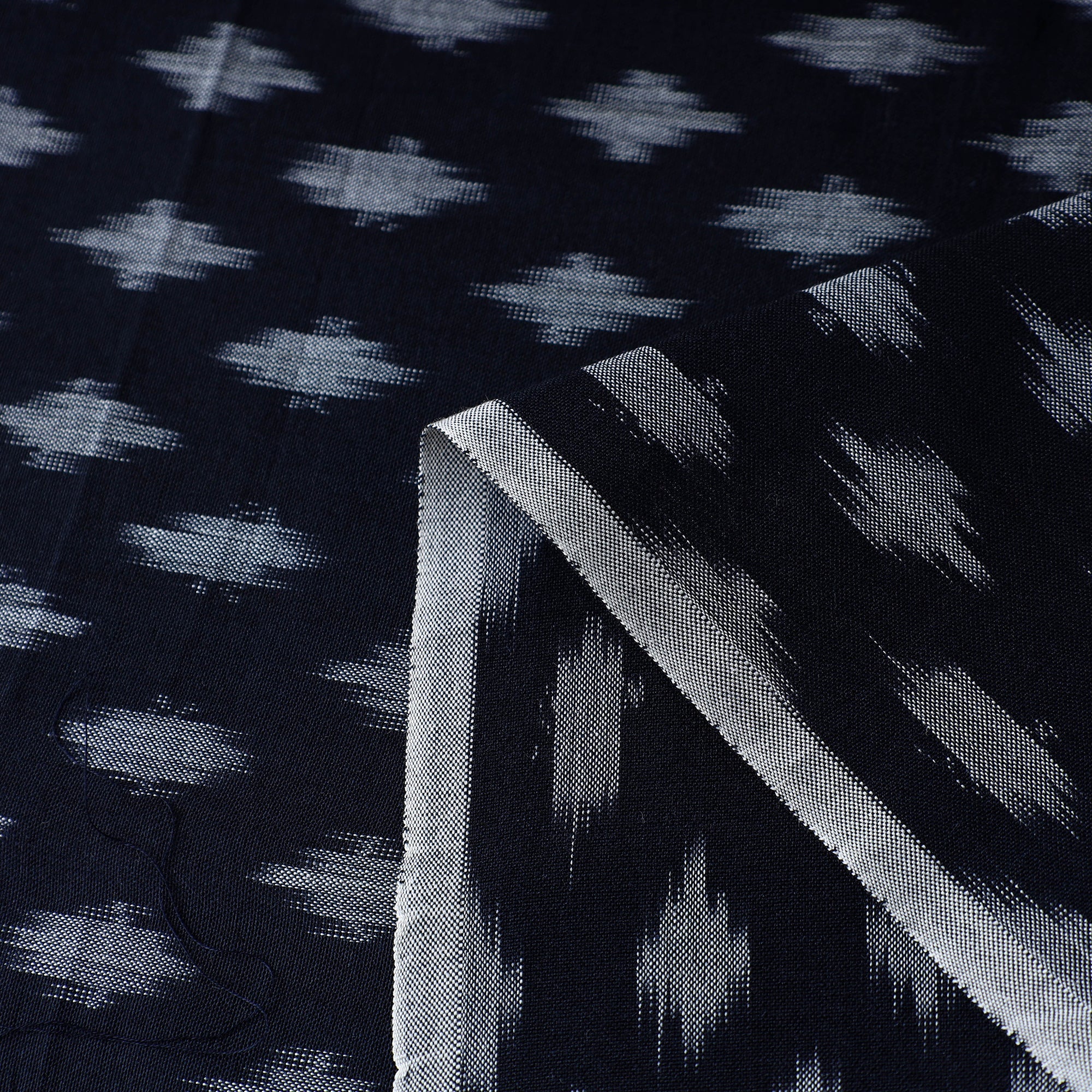 SOUTH KARGHA Black - Mercerised Cotton Pochampally Ikat Fabric 07 - view 3